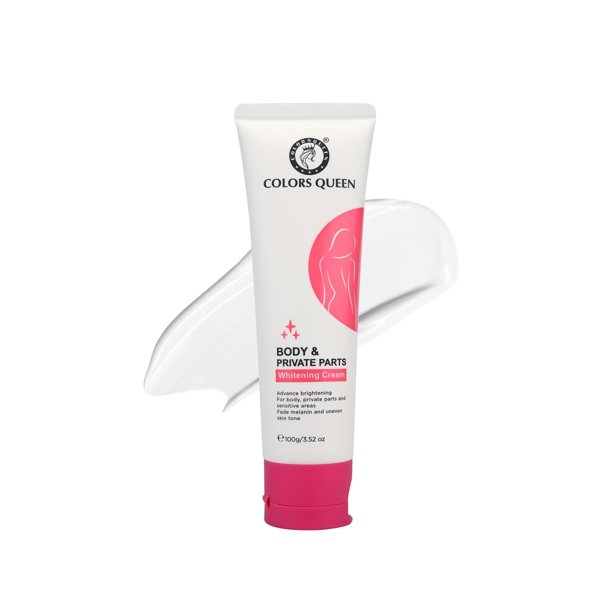Colors Queen Intimate & Body Whitening Cream with Niacinamide & Hyaluronic Acid - Skin Brightening, Moisturizing Treatment for Neck, Underarms, Bikini Area & Legs | Perfect for Even Skin Tone & Confidence Boost in Summer Dresses & Swimwear