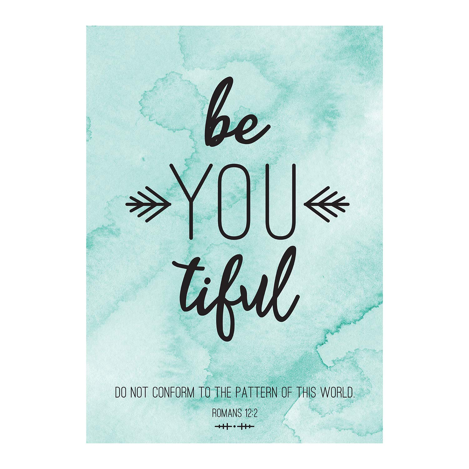 Creative Brands Faithworks - Large Inspirational Wall Poster with Bible Scripture, 13.5 x 19 Inches, Be You-Tiful - Perfect for Home Decor, Office Motivation & Christian Gift Ideas