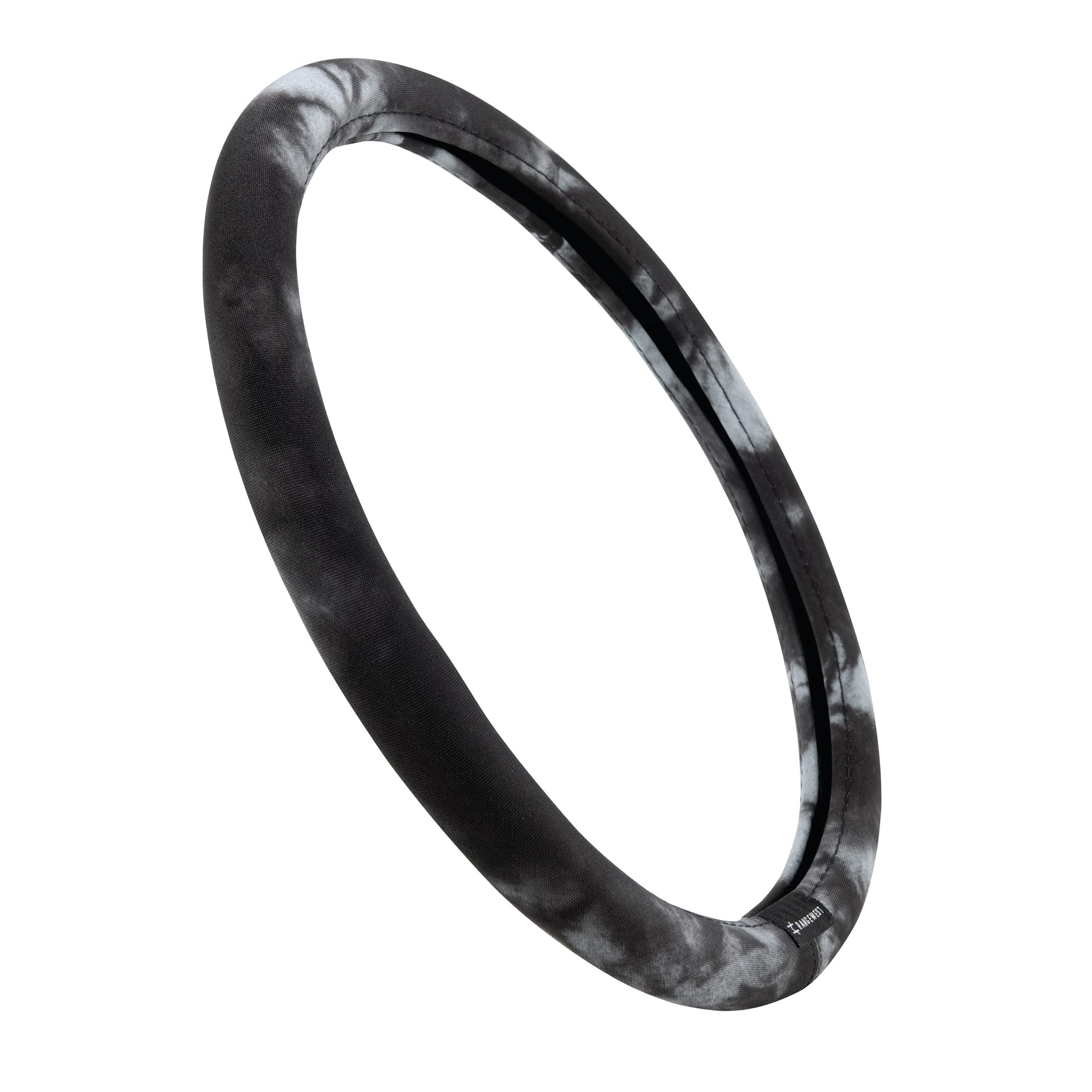 Universal Steering Wheel Cover - Non-Slip, Easy to Install for Cars, Trucks, Vans & SUVs - Black/Gray Tie Dye Design - Perfect for Road Trips, Commuting & Vehicle Protection