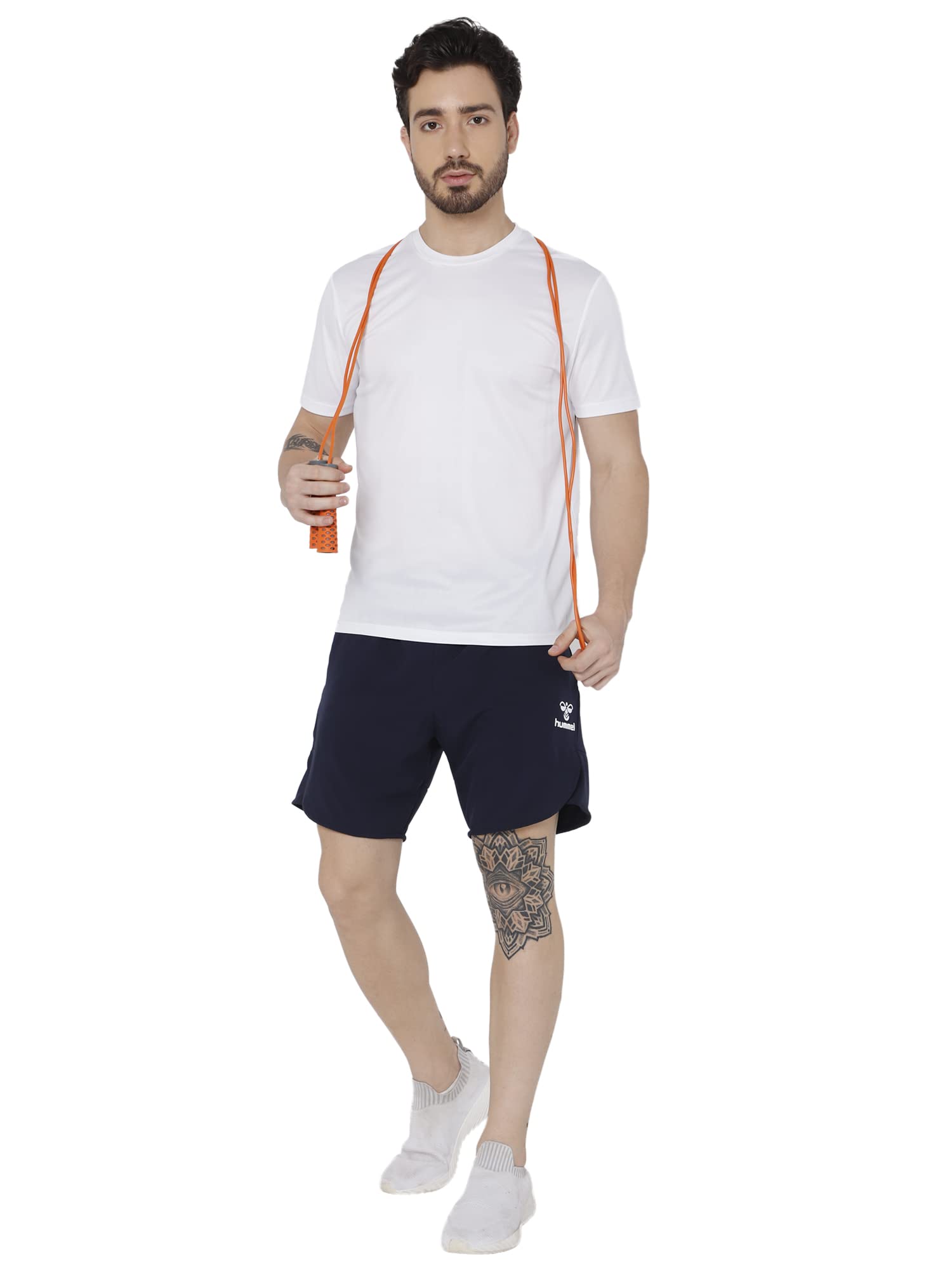 hummel Kuro Solid Men's Regular Fit Polyester Shorts with Zipper Pockets - Comfortable, Breathable & Stretchable Fabric for Yoga, Gym, Running & Everyday Wear - Perfect for Workouts, Training & Casual Outfits
