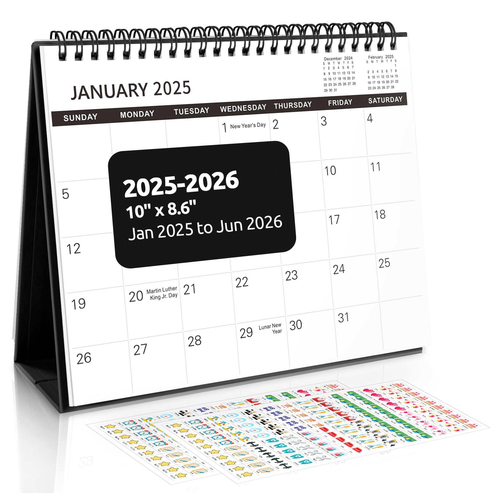 SKYDUE 18-Month Desk Calendar 2025-2026 (Jan 2025-Jun 2026) - 10
