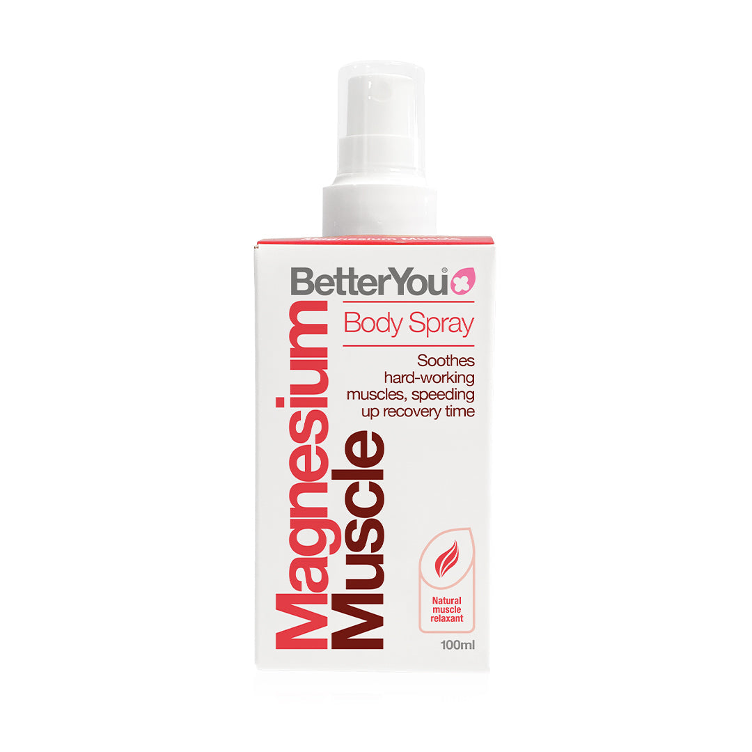 BetterYou Magnesium Muscle Body Spray 100ml - Fast Absorbing Magnesium Oil for Muscle Recovery, Cramp Relief & Relaxation - Perfect for Athletes, Gym Workouts & Post-Exercise Recovery