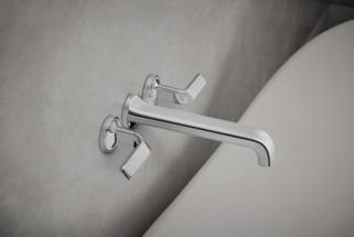 Allaria 2-Handle Wall Mount Bathtub Faucet with Twist Lever Handles - Chrome Finish HL70467 PC Brizo for Modern Bathroom Renovation & Spa-Like Experience