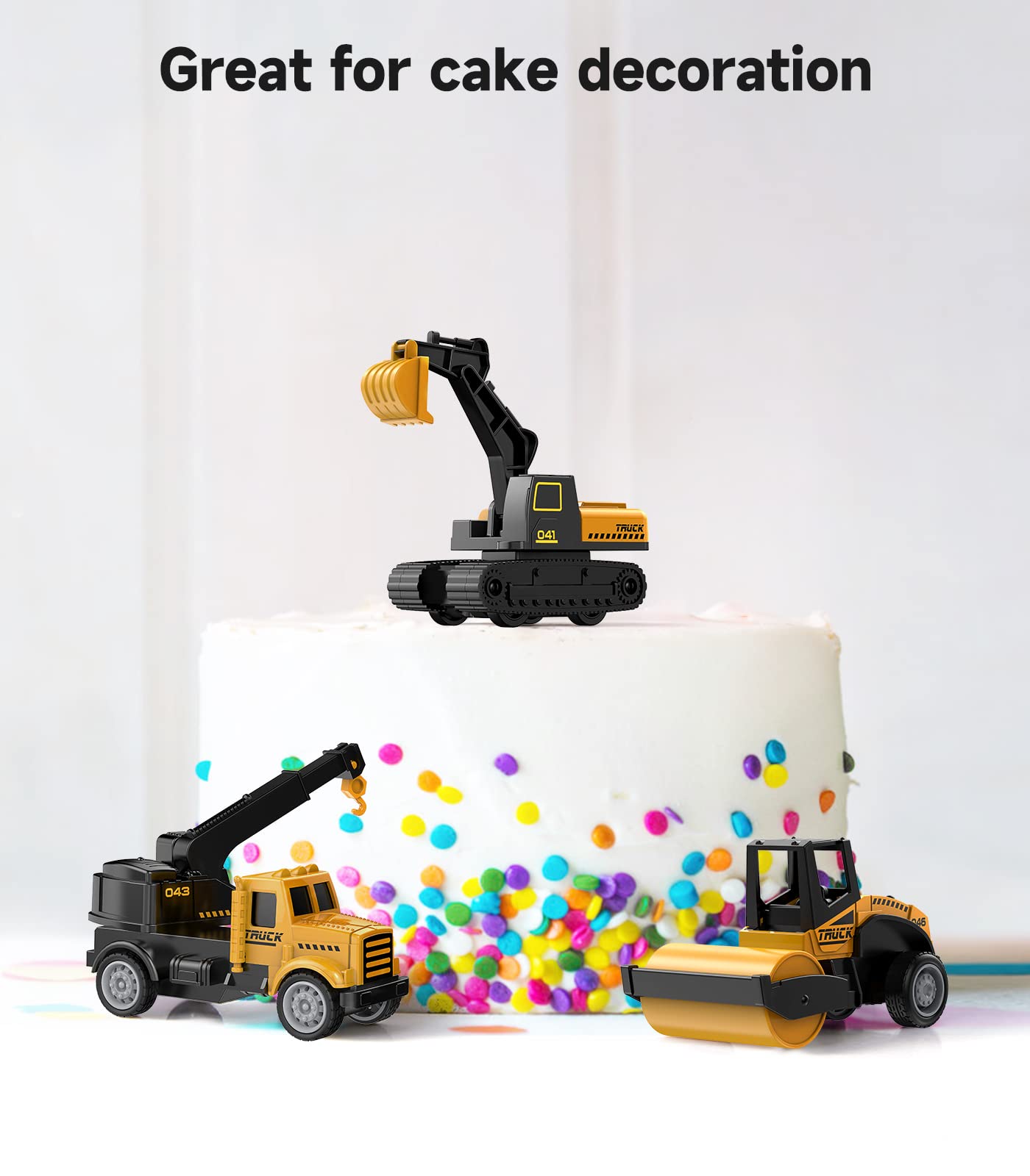 Geyiie Alloy Mini Construction Vehicles Set - Die Cast Small Bulldozer, Excavator & Dump Truck Toys - Heavy Duty Metal Construction Toy Cars for Kids & Toddlers - Perfect for Outdoor Play, Easter Gifts & Construction Theme Parties
