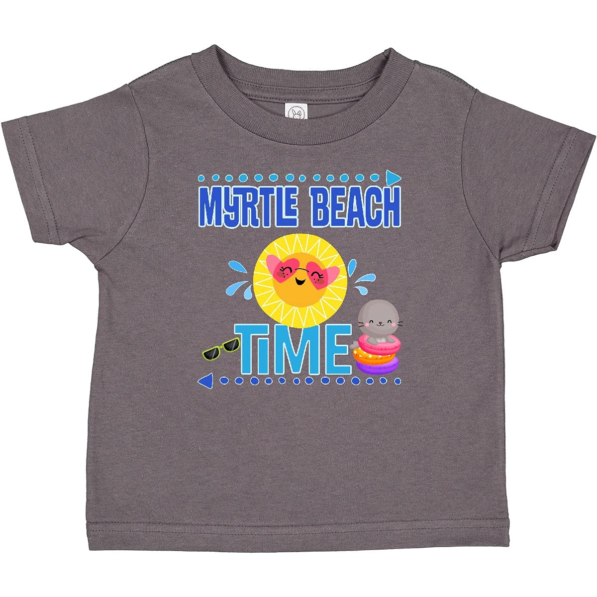 Inktastic Myrtle Beach Vacation Time Baby T-Shirt - Cute Summer Travel Outfit for Toddlers | Beach Trip, Family Vacation & Holiday Gift Idea