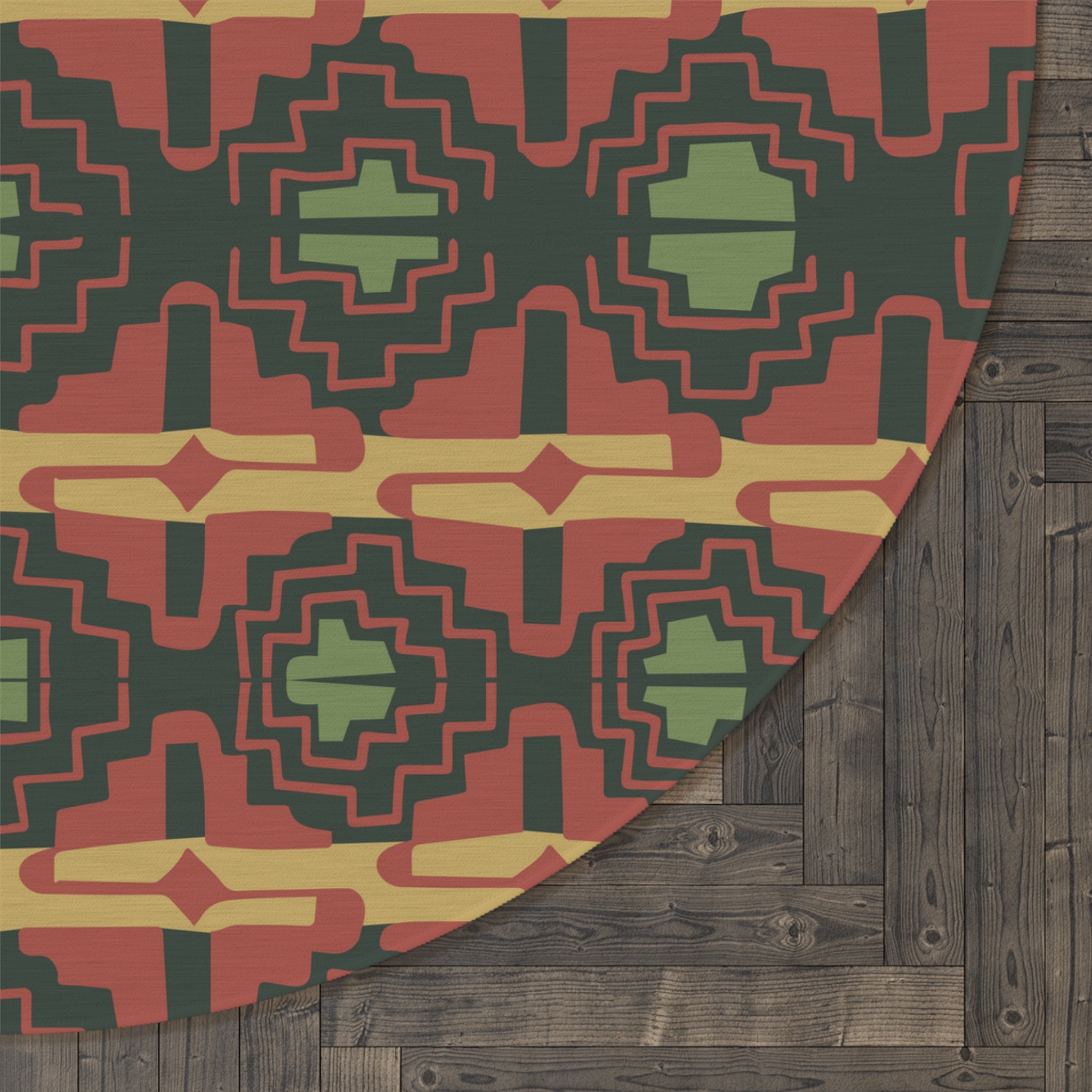 Southwestern Rio Valley Groove Print Round Rug - Non-Slip, Soft & Durable - Perfect for Living Room, Bedroom, or Office Decor