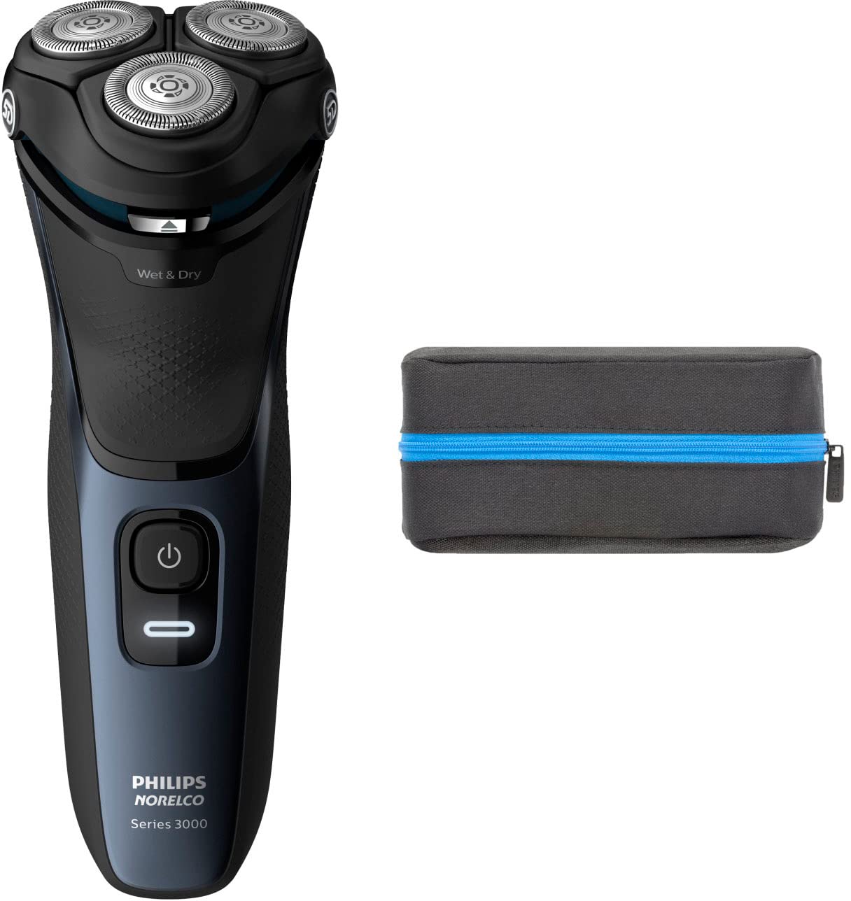 Philips Norelco Series 3000 Rechargeable Wet/Dry Electric Shaver for Men - Modern Steel Metallic - Perfect for Travel & Daily Grooming