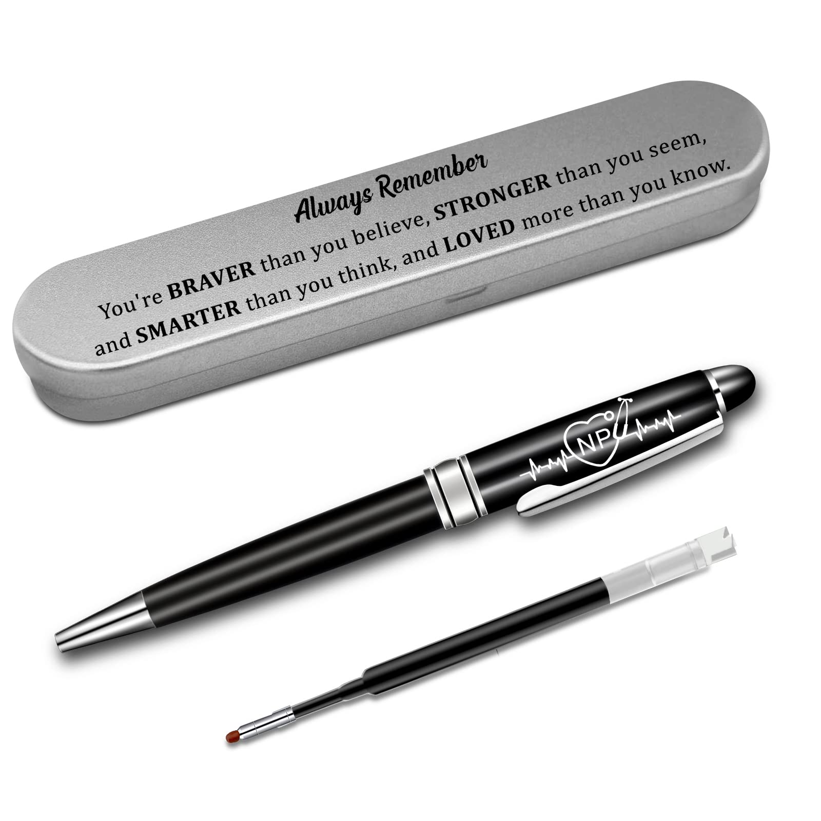 BLUPARK Nurse Practitioner Graduation Gift - Premium NP Ballpoint Pen with Inspirational Quote - Perfect Gift for Nurse Practitioner Students & Graduates - Ideal for Clinical Work, School & Professional Use