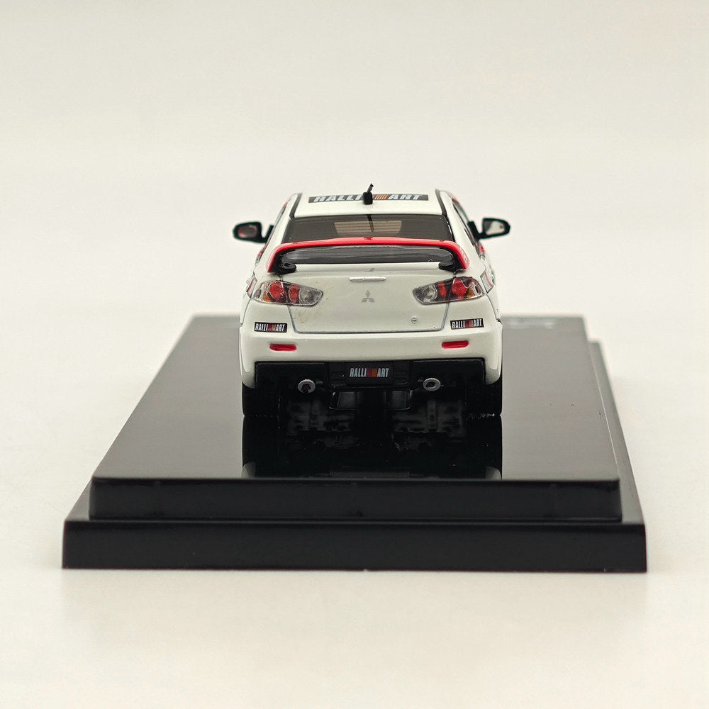 1/64 Scale Mitsubishi Lancer Evolution X Ralliart Diecast Model Car - White (HJ644053RA) | Collectible Hobby Japan Toy for Display, Racing Enthusiasts & Car Lovers