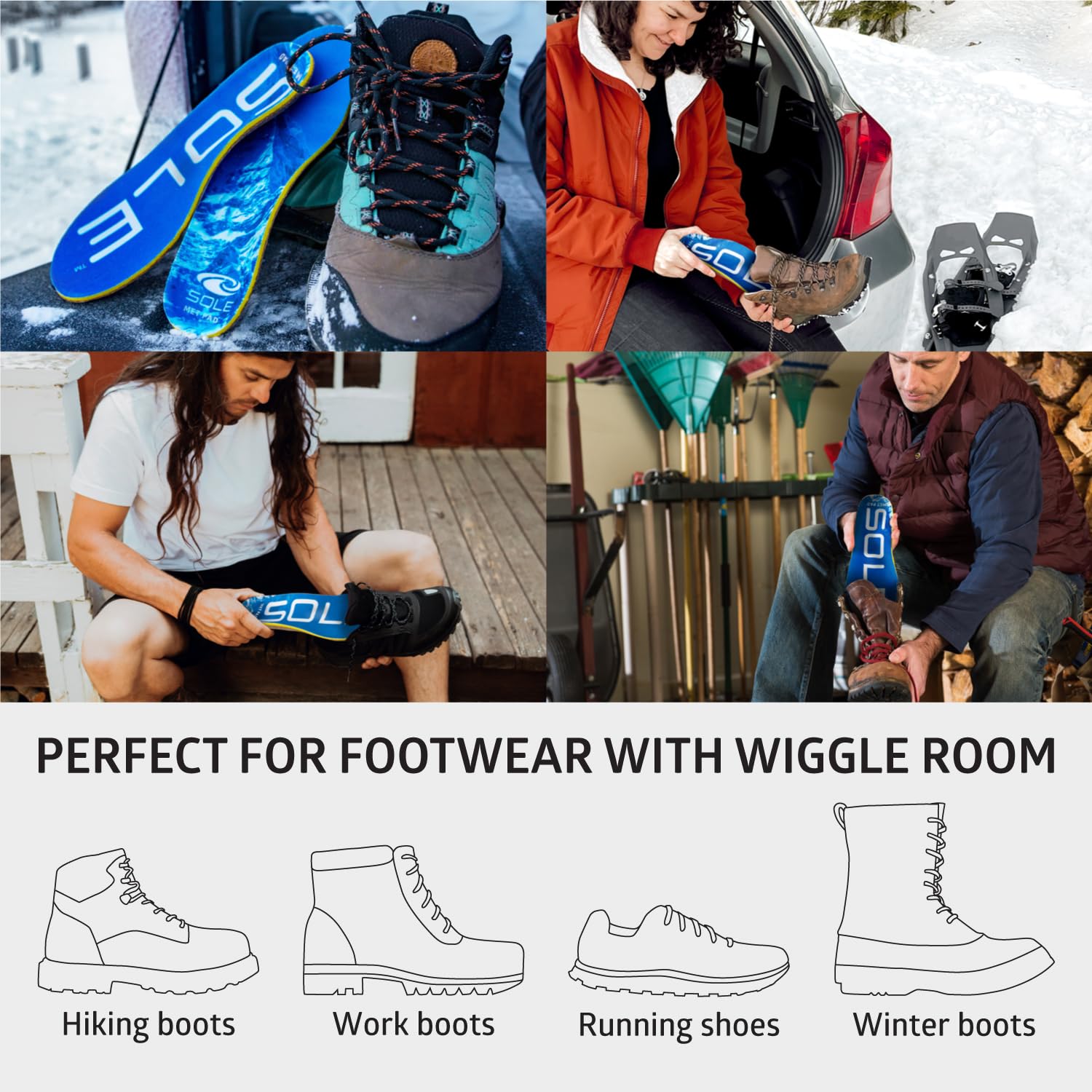 SOLE Performance Thick Metatarsal Pads Plantar Fasciitis Insoles for Men & Women - Arch Support Orthotic Inserts for Foot Pain Relief, Heel Spurs & Flat Feet - Perfect for Running, Walking & Work Boots
