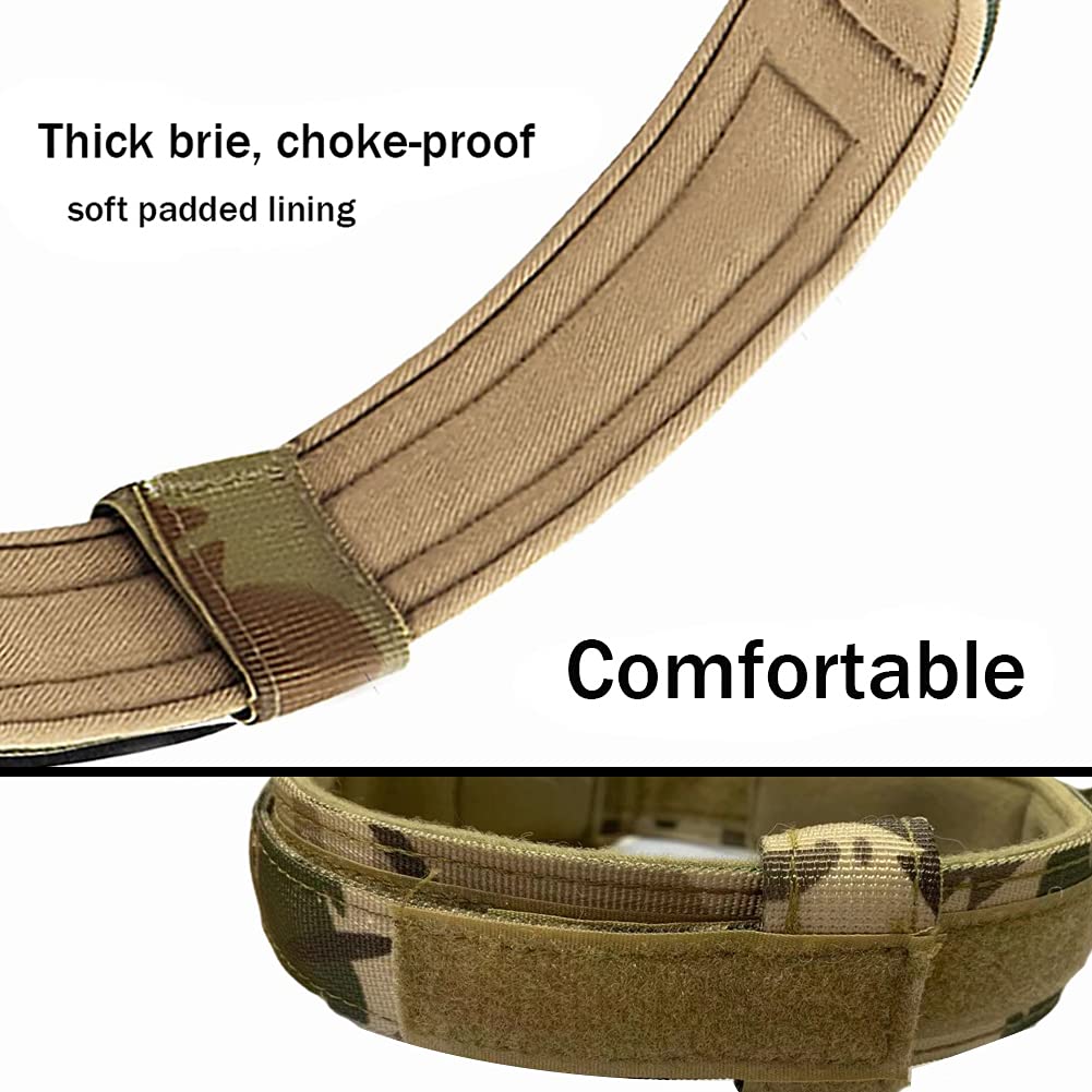 Tactical Military Dog Collar - Heavy Duty Adjustable Nylon Dog Collar with Metal Buckle & Handle for Training - Camouflage XL - Perfect for Outdoor Adventures, Hunting & Police K9 Training