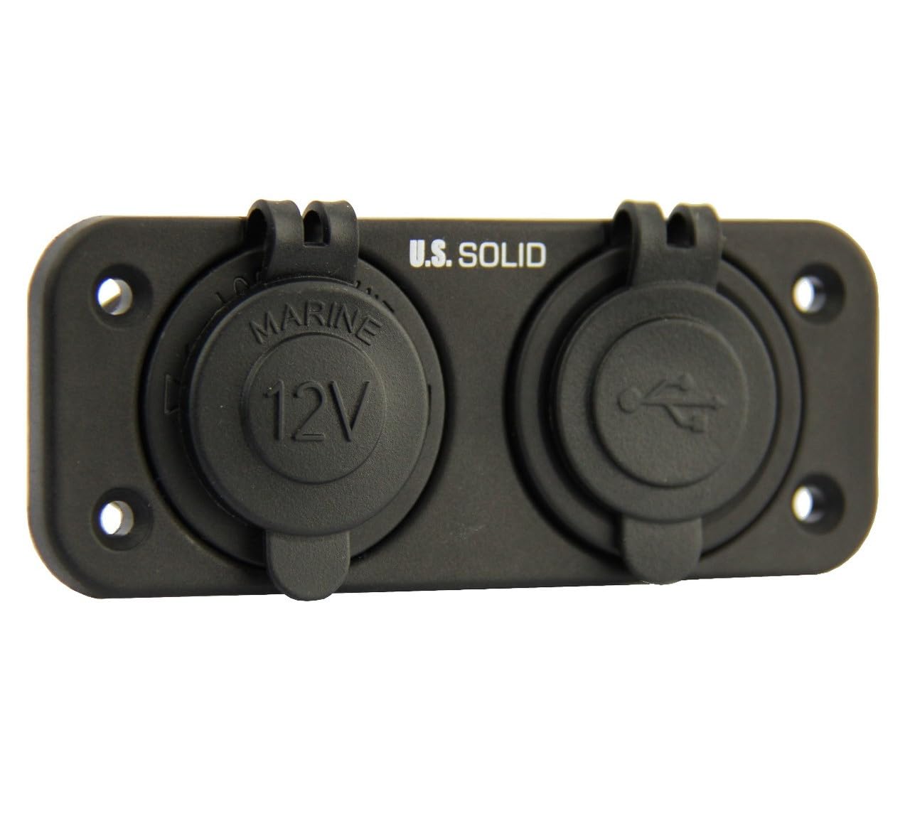 U.S. Solid Marine Grade 12V Dual USB Charger & Cigarette Lighter Power Outlet - Waterproof for Boats, RVs, Trucks & Outdoor Adventures