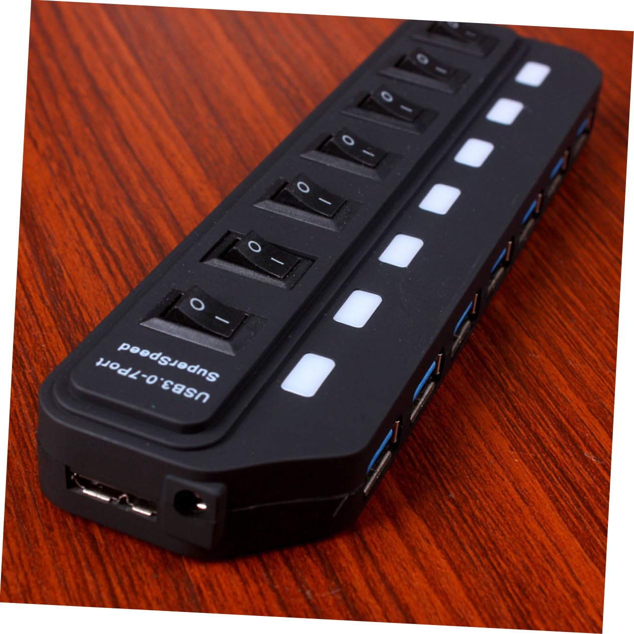 HOMSFOU USB 3.0 Hub 7-Port Docking Station - High-Speed Data Hub for Laptop, Computer, and Tablets - Ideal for Home Office and Multi-Device Setup