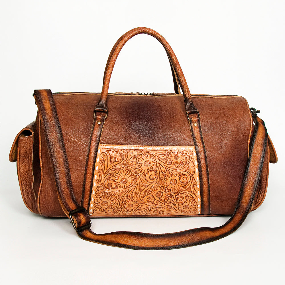 **American Darling Hand-Tooled Genuine Leather Women's Western Handbag Purse - Stylish Cowgirl Crossbody Bag for Rodeo, Country Music Festivals & Everyday Use**