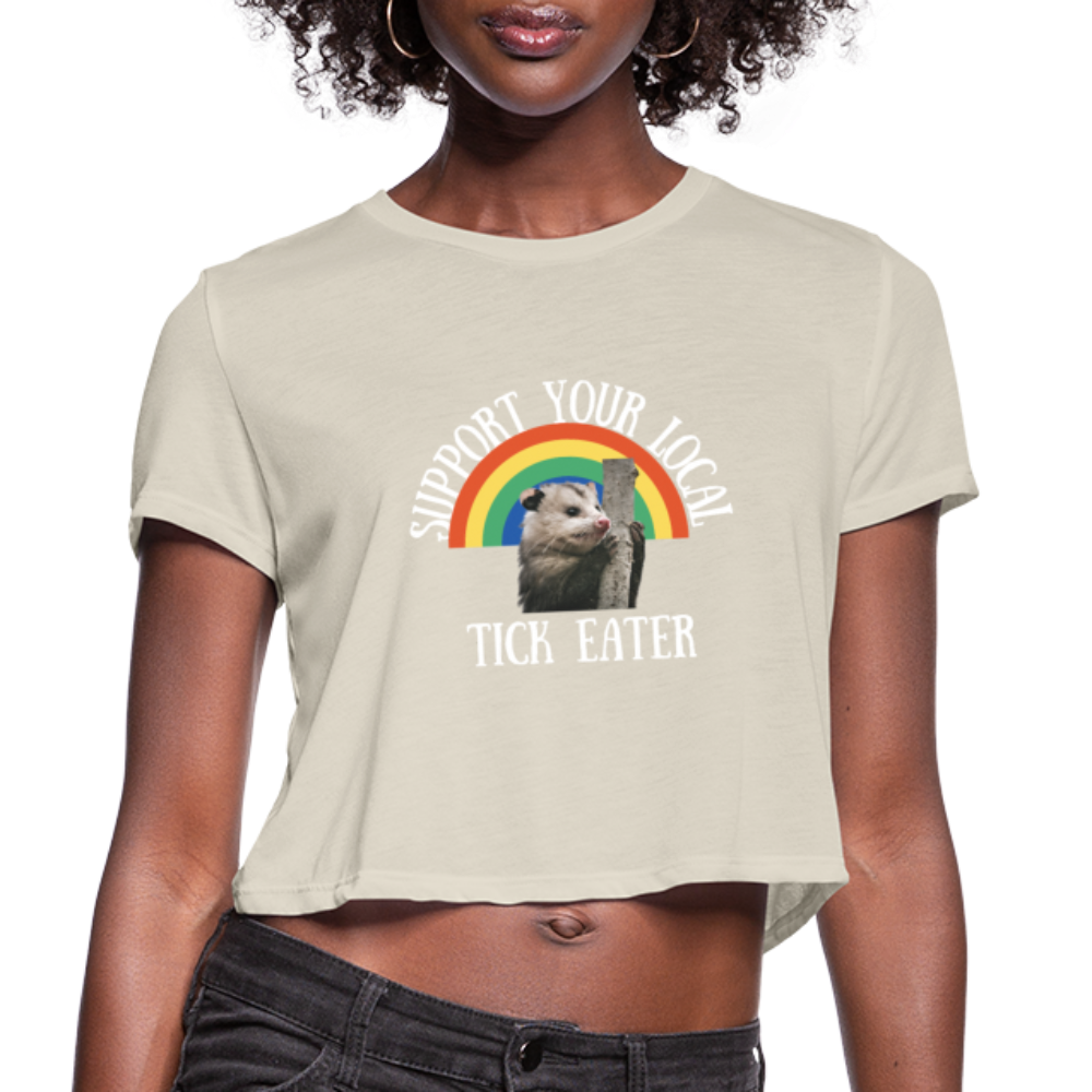 Opossum Support Women's Cropped T-Shirt | Funny Animal Lover Tee | Casual Streetwear & Summer Outfit Essential