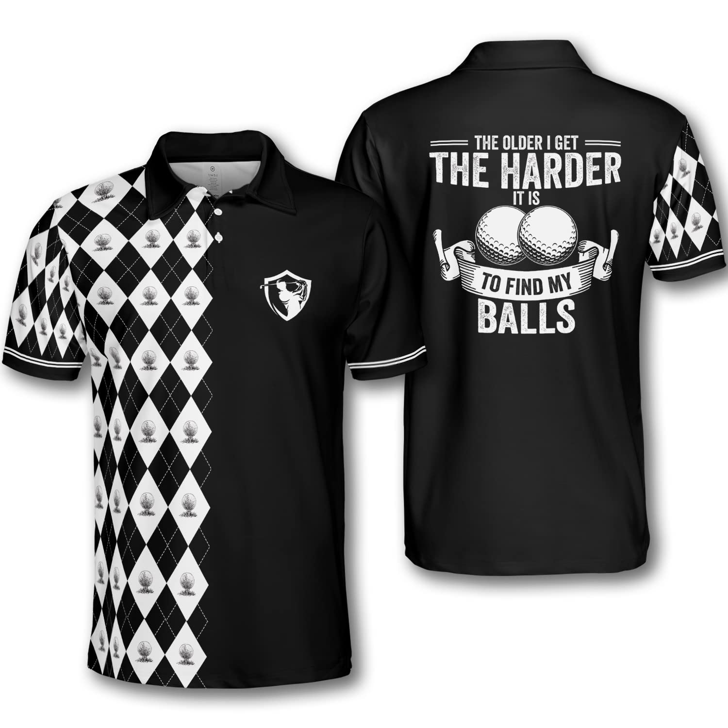 Argyle Golf Shirt for Men - Funny & Crazy Dry Fit Polo Shirt - Breathable Moisture Wicking Performance Polo - Perfect for Golf Outings, Casual Wear & Club Events
