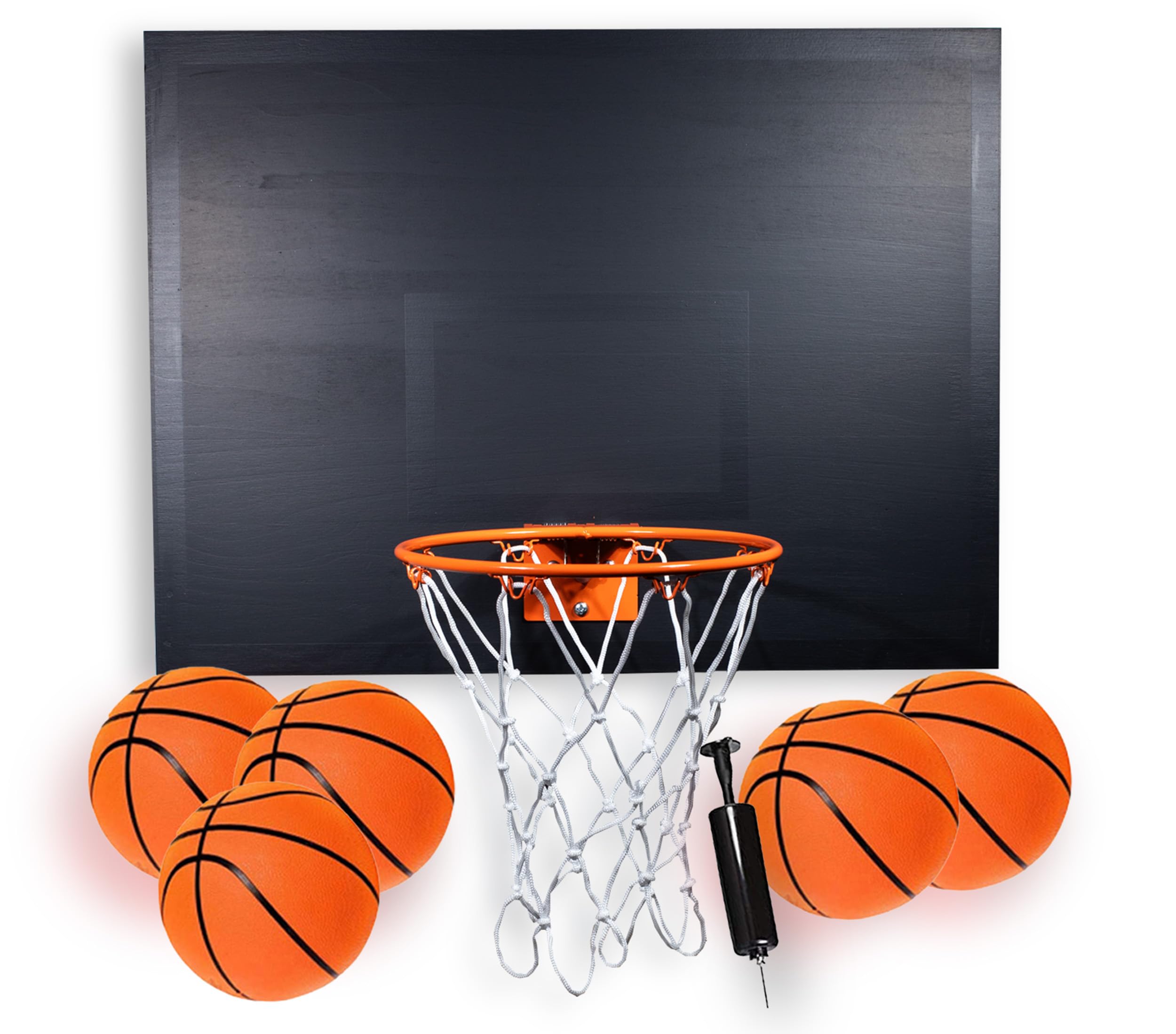 Pro League Mini Basketball Hoop Set - 9' Wall Mounted Hoop with 5 Mini Basketballs - Solid Wood Decorative Backboard - Classic NBA Team Color Design - Perfect for Kids Room, Game Room & Sports Themed Decor