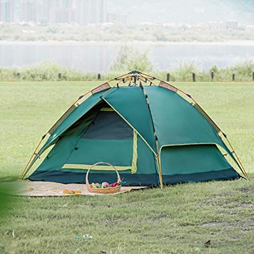 KANBUN Explorer Automatic Camping Tent for 3-4 People - Waterproof, Windproof, Thickened Material for Outdoor Adventures, Hiking & Backpacking (Color: A) - Perfect for Family Camping, Beach Trips & Stormy Weather