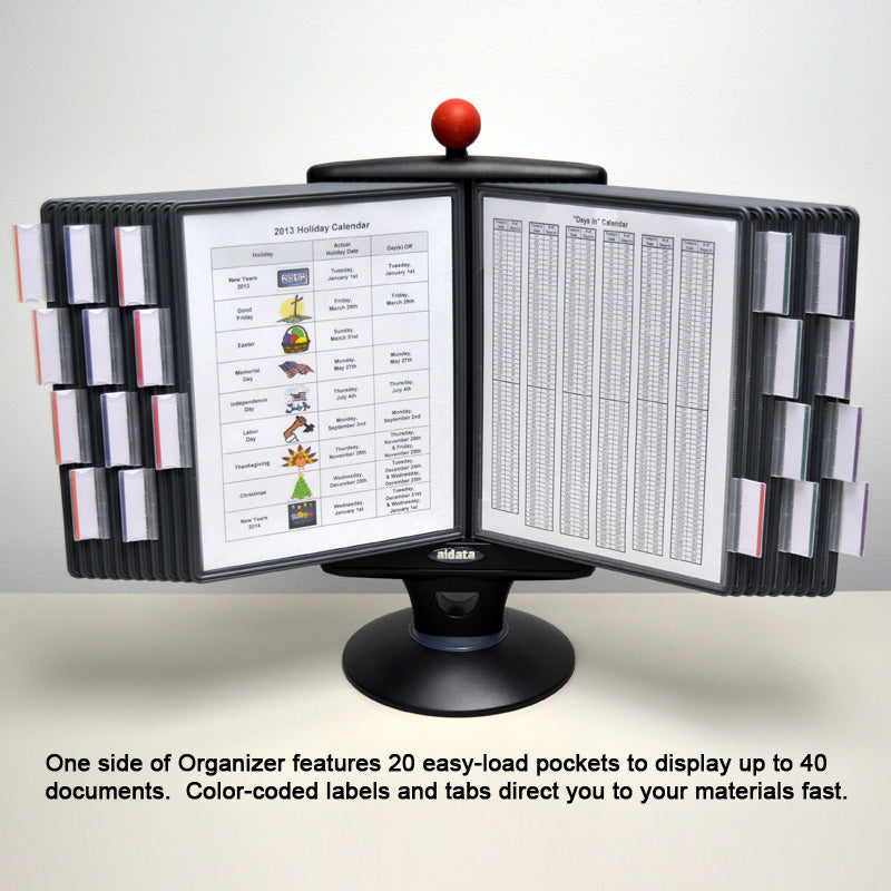 20-Pocket Desktop Reference Organizer with InfoCenter - Perfect for Office, Home & School Organization | File Holder for Papers, Documents & Notes