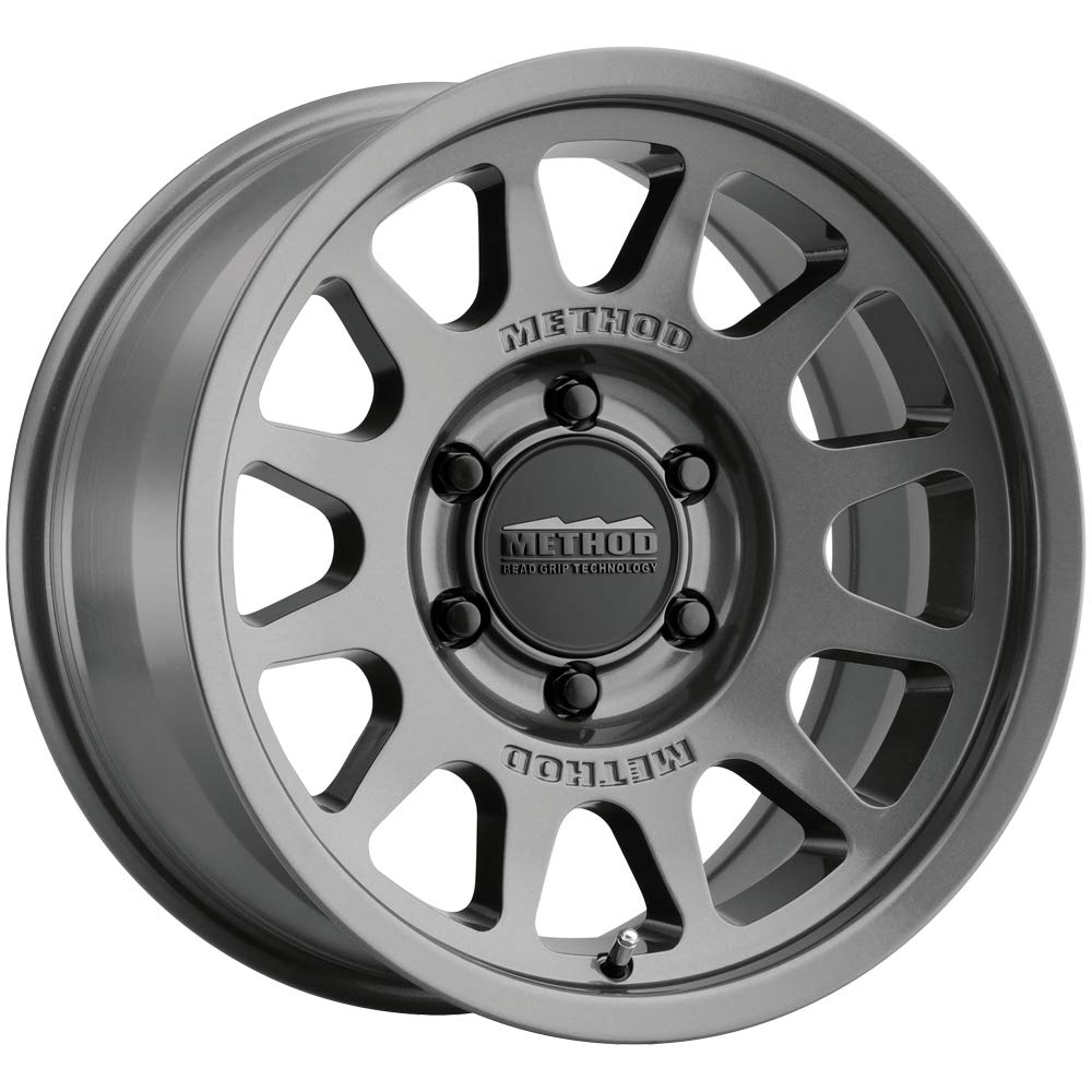 Method Race Wheels 703 Titanium Wheel - Gloss Black Finish (16x8 Inches, 6x5 Bolt Pattern, 0mm Offset) - Durable Off-Road Wheels for Trucks, Jeeps & SUVs
