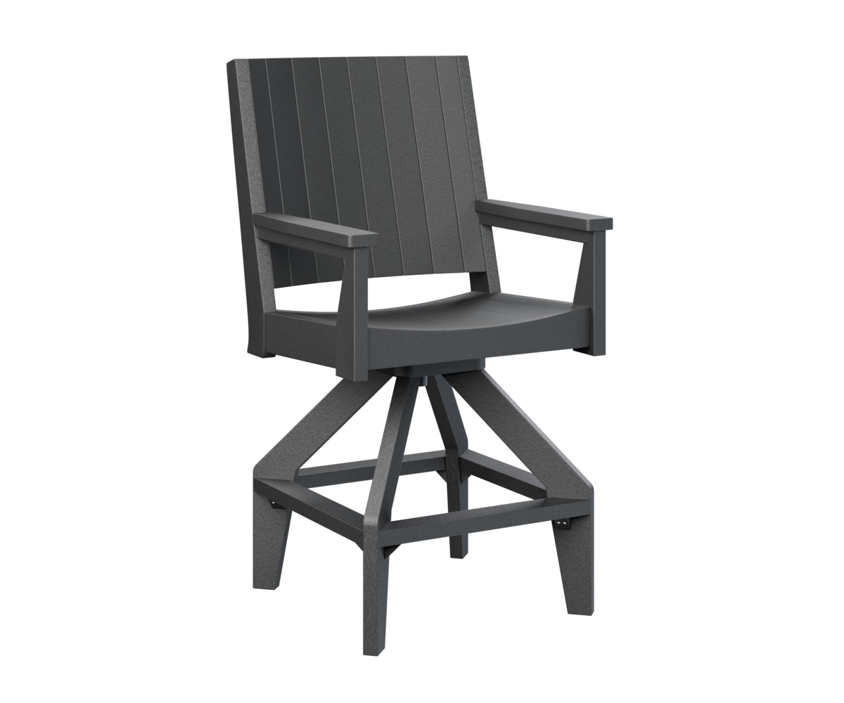 Berlin Gardens Mayhew Chat Swivel Bar Chair - Adjustable Height Counter Stool for Kitchen Island, Breakfast Nook & Home Bar - Comfortable Modern Swivel Seat with Back Support