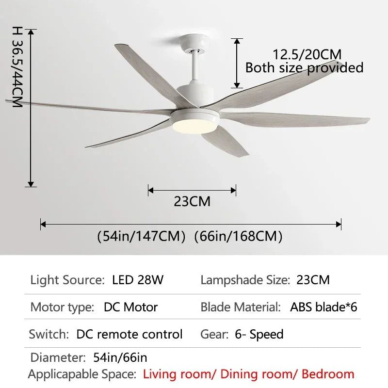 Premium 6-Blade High-Velocity Ceiling Fan with Remote Control - Ideal for Living Room, Bedroom, and Outdoor Patio Cooling