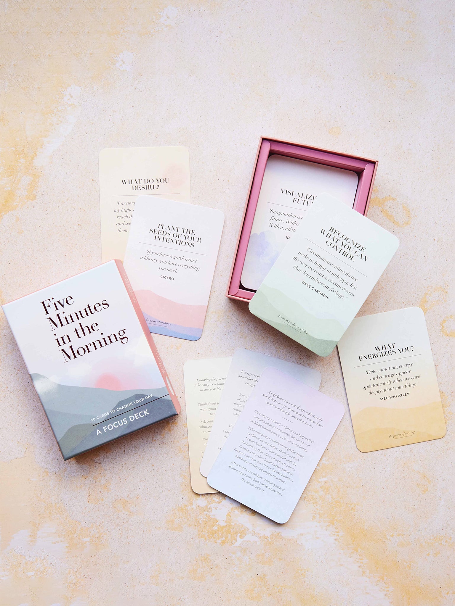5-Minute Morning Focus Deck - Daily Mindfulness & Productivity Cards for Meditation, Goal Setting & Positive Mindset - Perfect for Home, Office & Travel