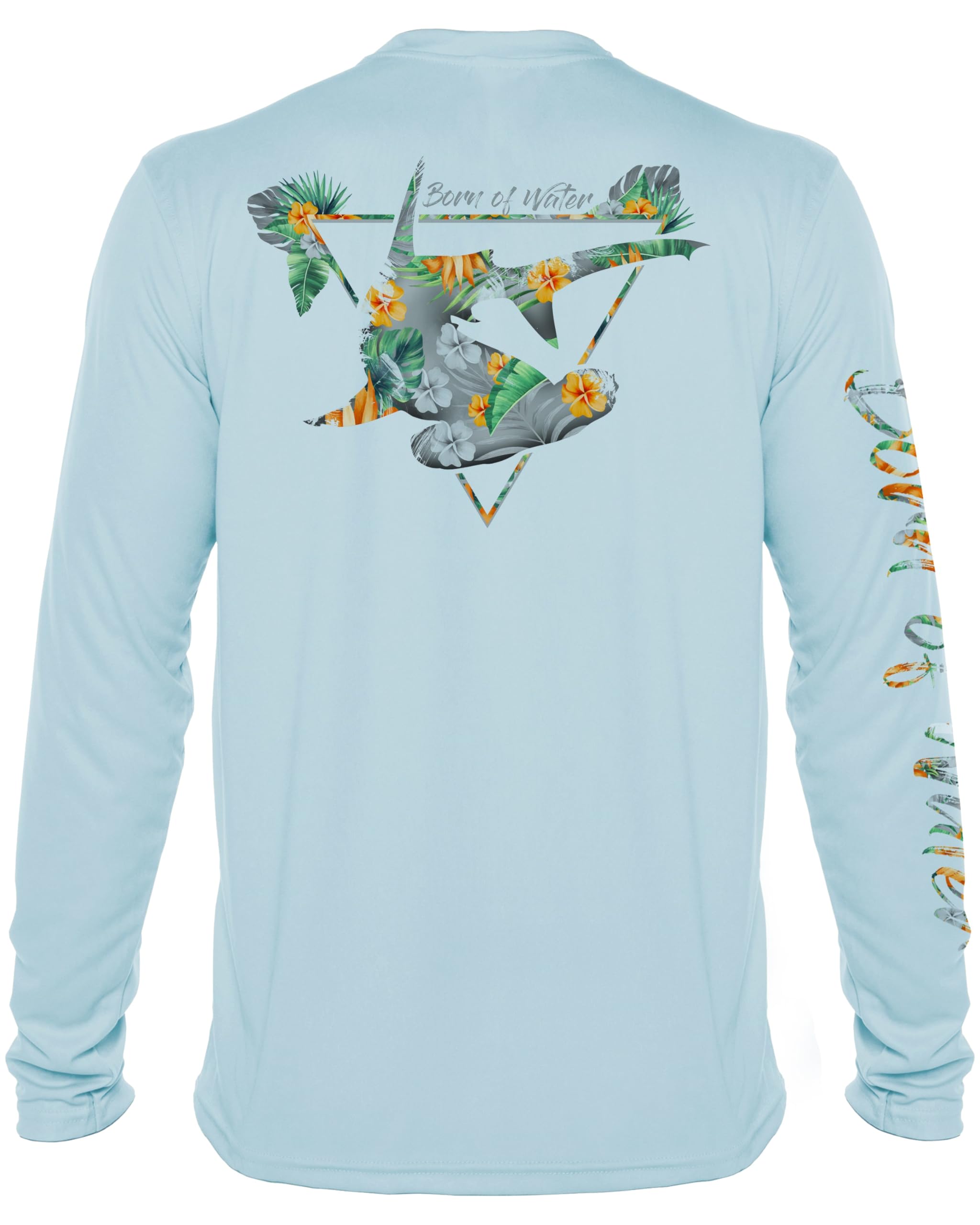 Men's UV Protection Tropical Hammerhead Shark Long Sleeve Shirt for Scuba Diving, Fishing, and Outdoor Water Sports