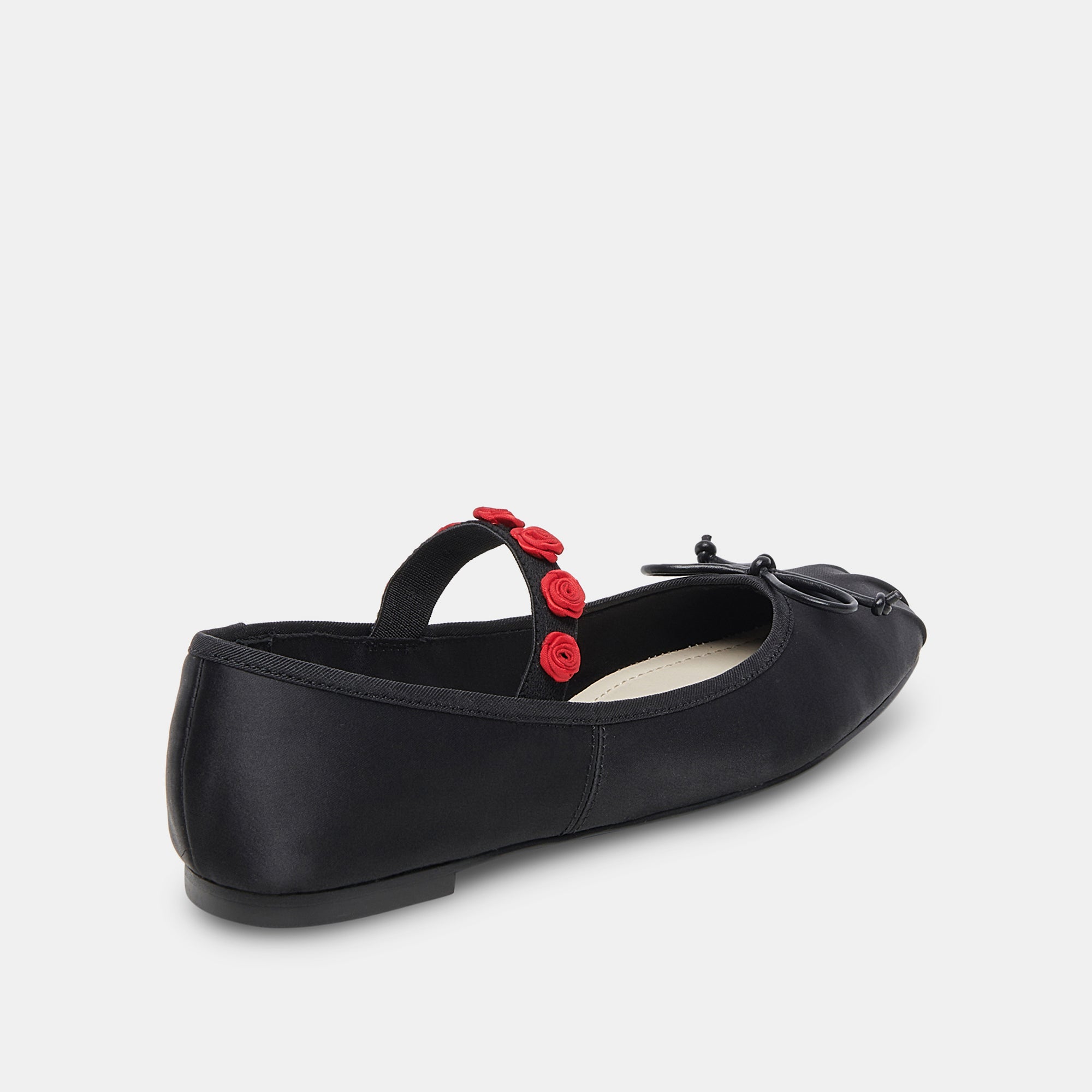 Lilly Women's Ballet Flats - Black Multi Satin Pointed Toe Slip-On Shoes for Work, Party & Casual Wear