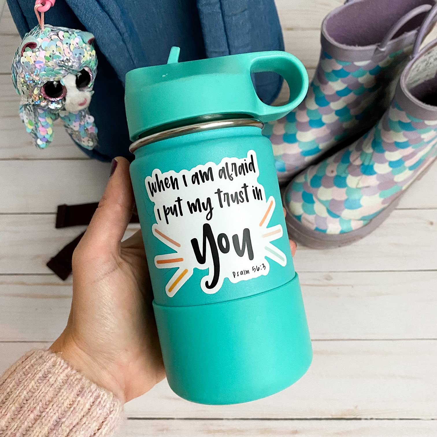 Bible Verse Stickers - Psalm 56:3 'Do Not Be Afraid' Christian Faith Decals | Inspirational Scripture Quotes for Jesus, God & Bible Lovers | Perfect for Journals, Water Bottles & Laptop Decor