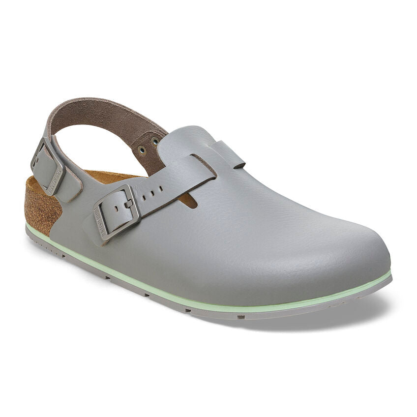 Birkenstock Tokio Pro Leather Super Grip Shoes in Gun Metal - Non-Slip Work Shoes for Nurses, Chefs & Professionals