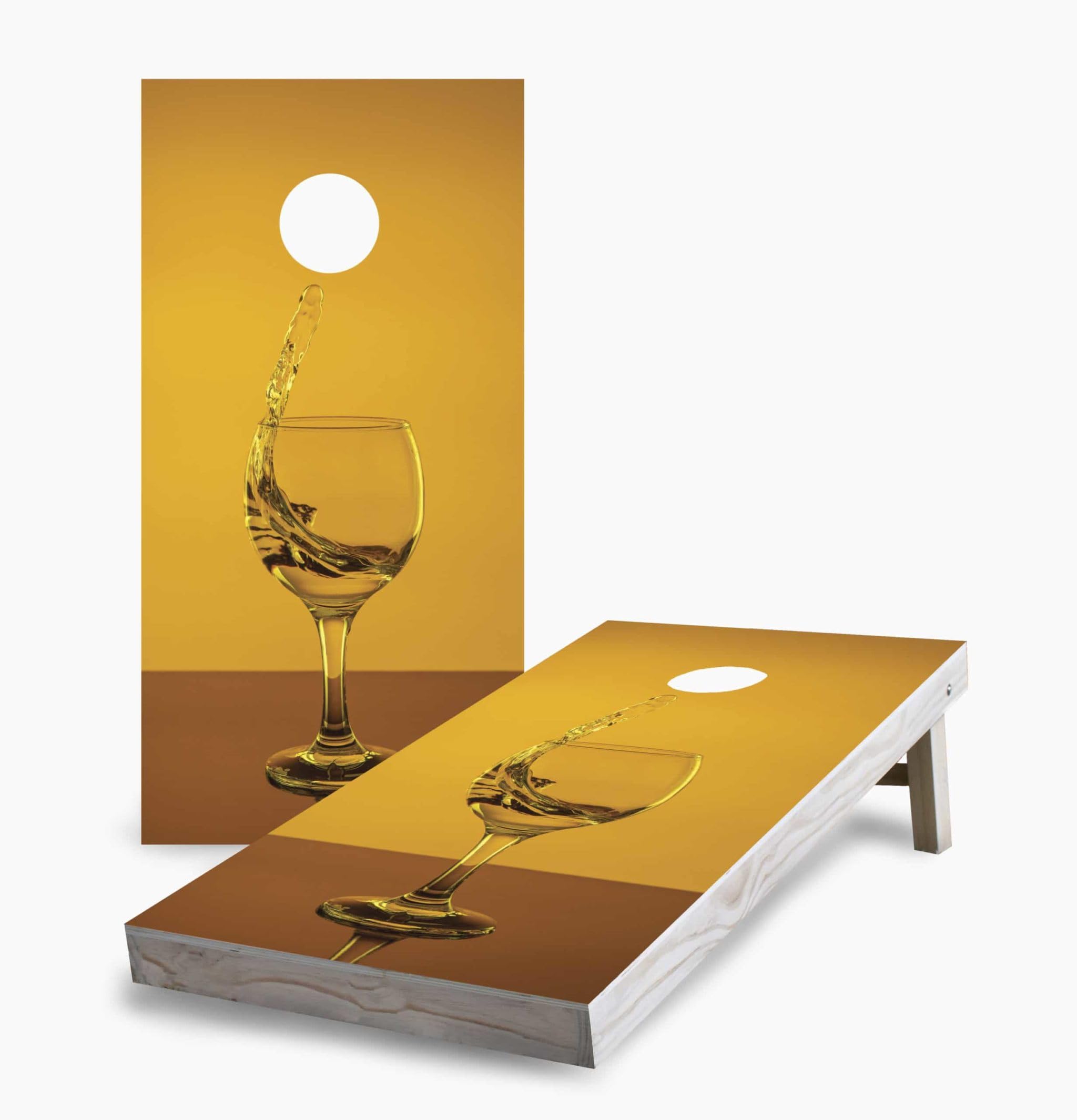 Premium White Wine Splash Corn Hole Board Game Set - 2 Boards, 8 Bean Bags, Carrying Case & Accessories - Perfect for Backyard BBQs, Tailgating, Beach Parties & Outdoor Family Fun