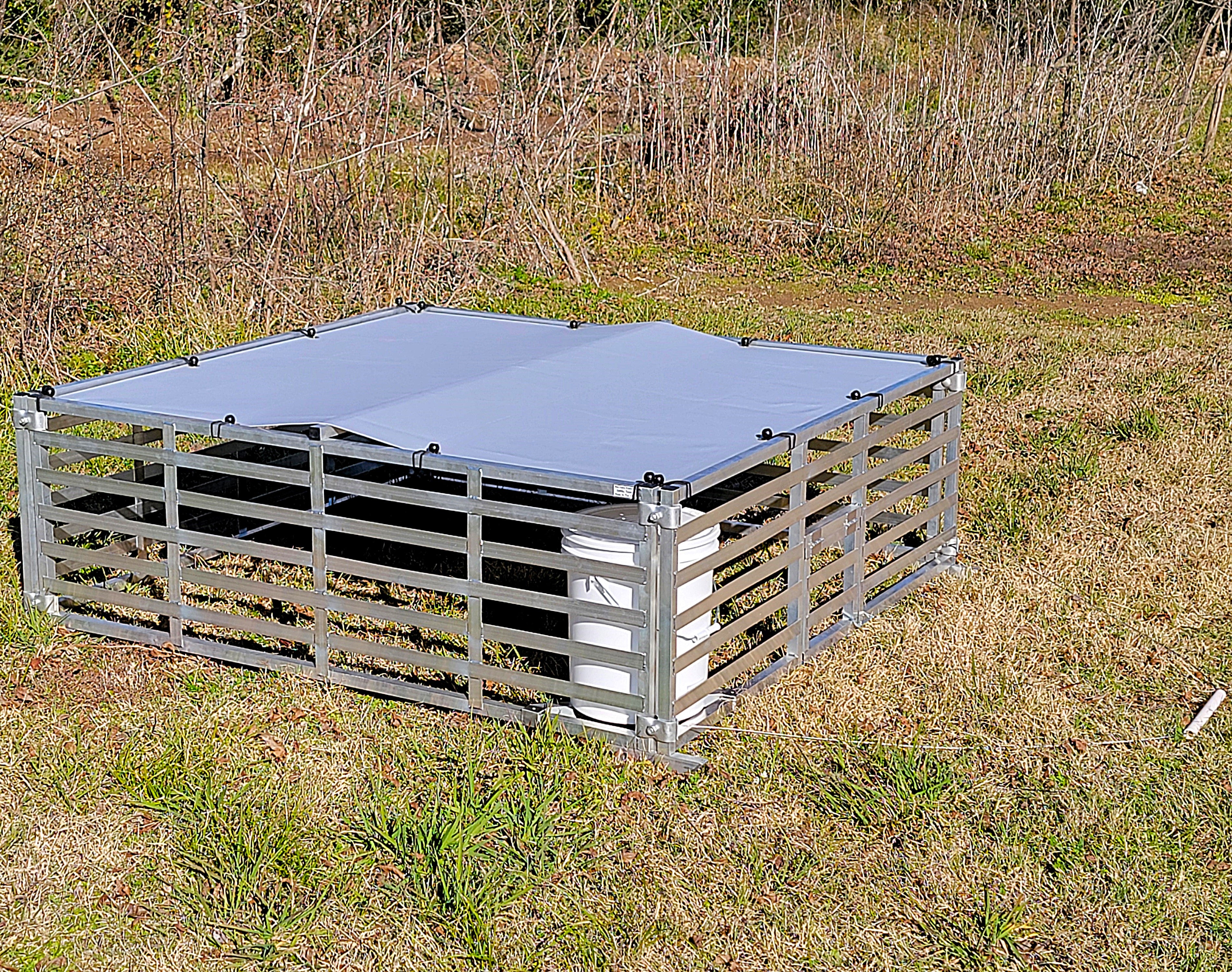 Rite Farm 5'x5' Aluminum Mobile Chicken Tractor Coop for Broilers & Poultry - Portable Poultry Pen for Free-Range Farming, Backyard Chicken Raising & Meat Bird Production