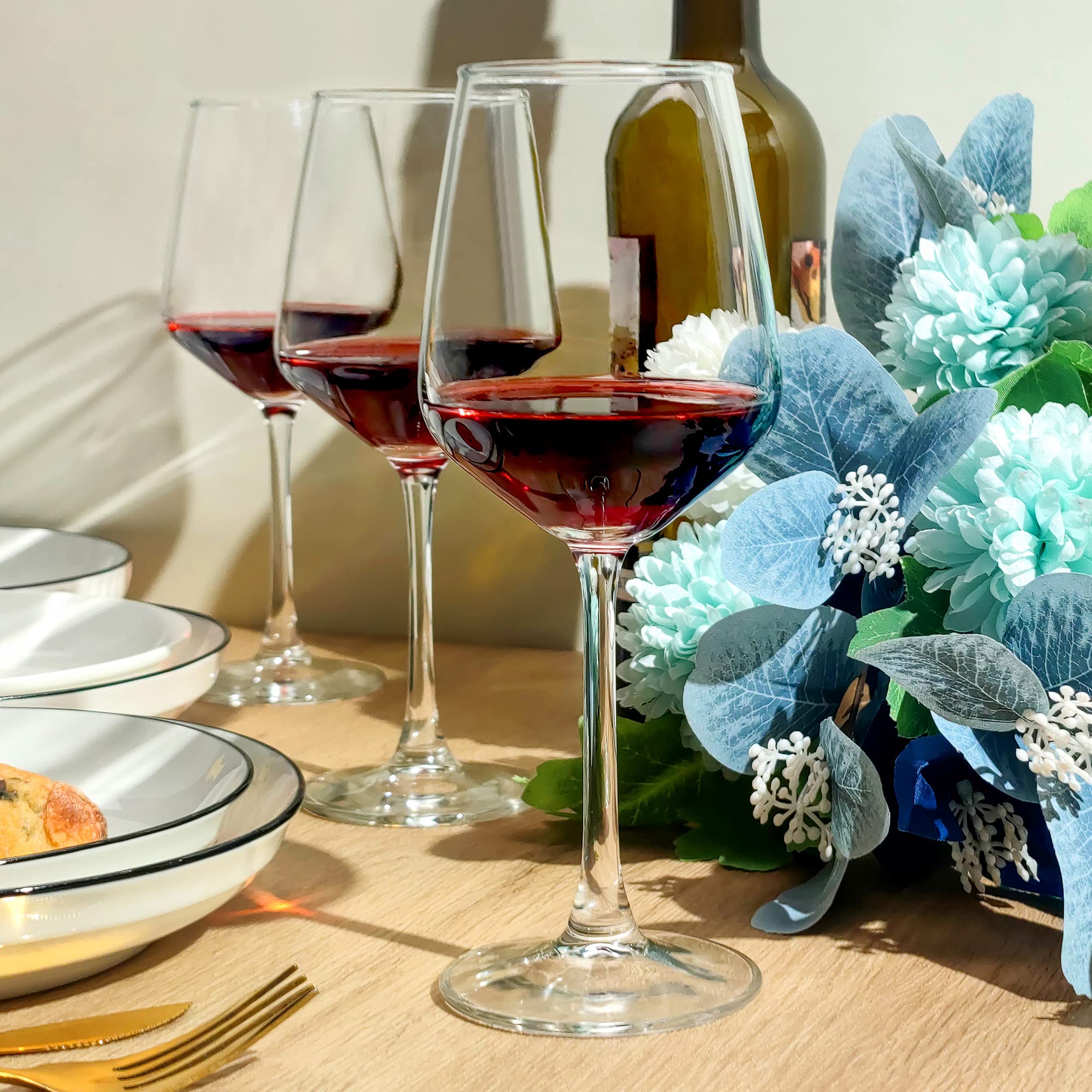 12-Piece Wine Glasses Set - 12oz Clear Red & White Wine Glasses with Long Stem - Elegant Glassware for Parties, Weddings, Home Dining & Gifts - Perfect for Wine Tasting, Dinner Parties & Romantic Evenings
