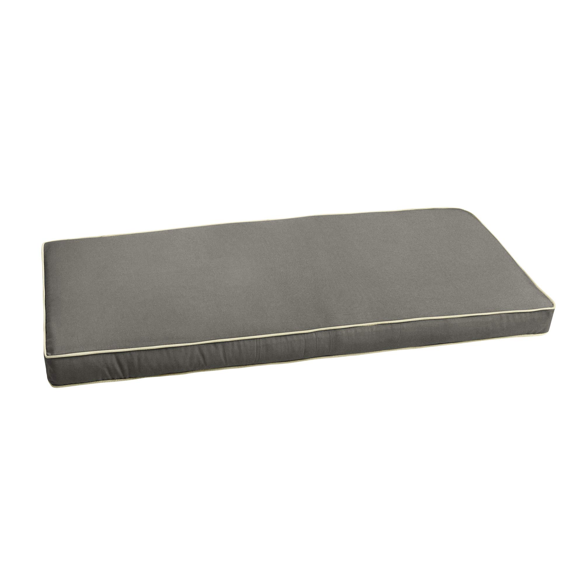 4' Charcoal Gray and Beige Indoor/Outdoor Bench Cushion - Waterproof & Weather-Resistant Patio, Deck, Porch, and Garden Seating Cushion for Comfort & Style