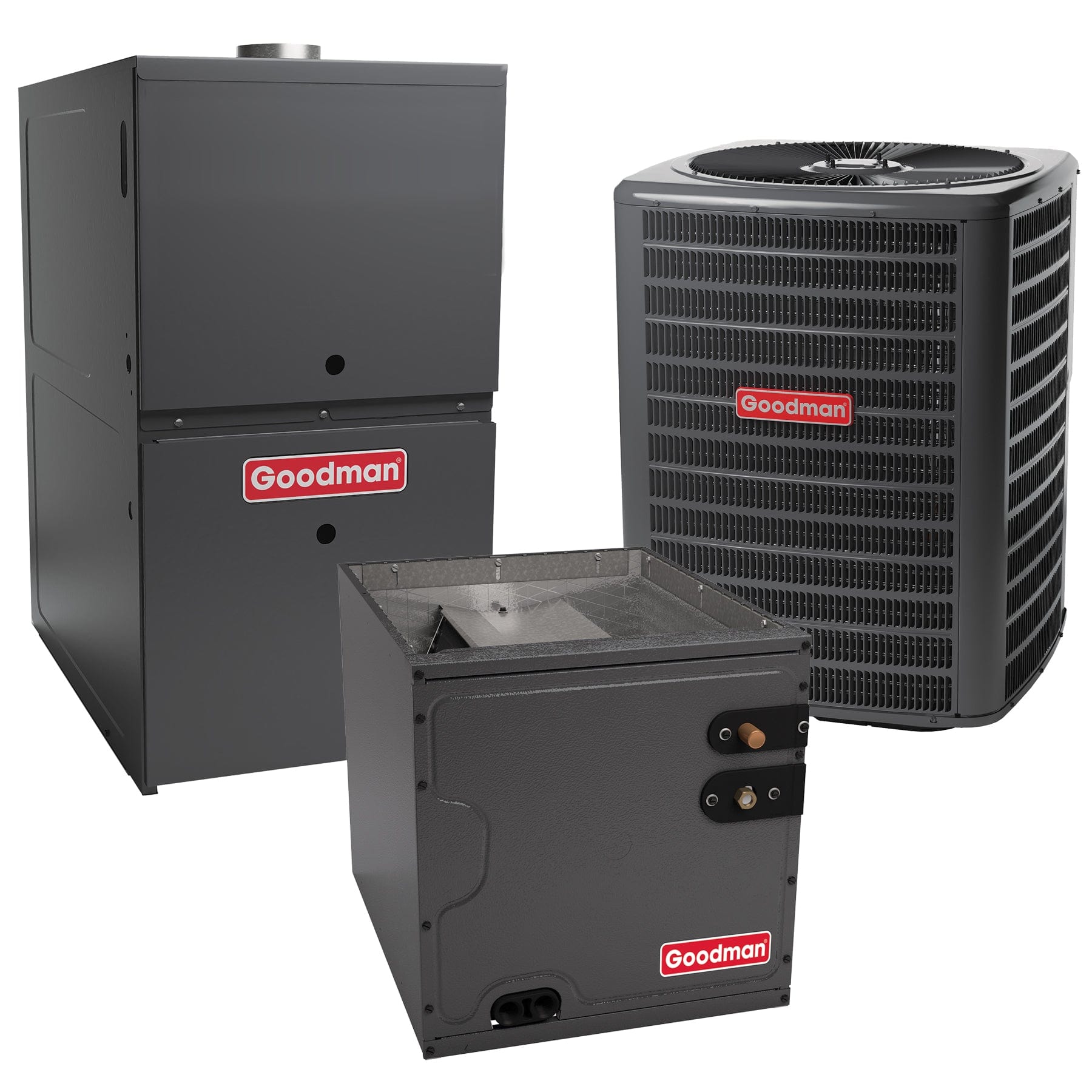 Goodman 2 Ton 14.5 SEER2 Air Conditioner & 40,000 BTU 80% AFUE Gas Furnace System - Multi-Speed Downflow HVAC Unit with Low NOx R-32 Refrigerant | Perfect for Home Cooling & Heating in Moderate Climates