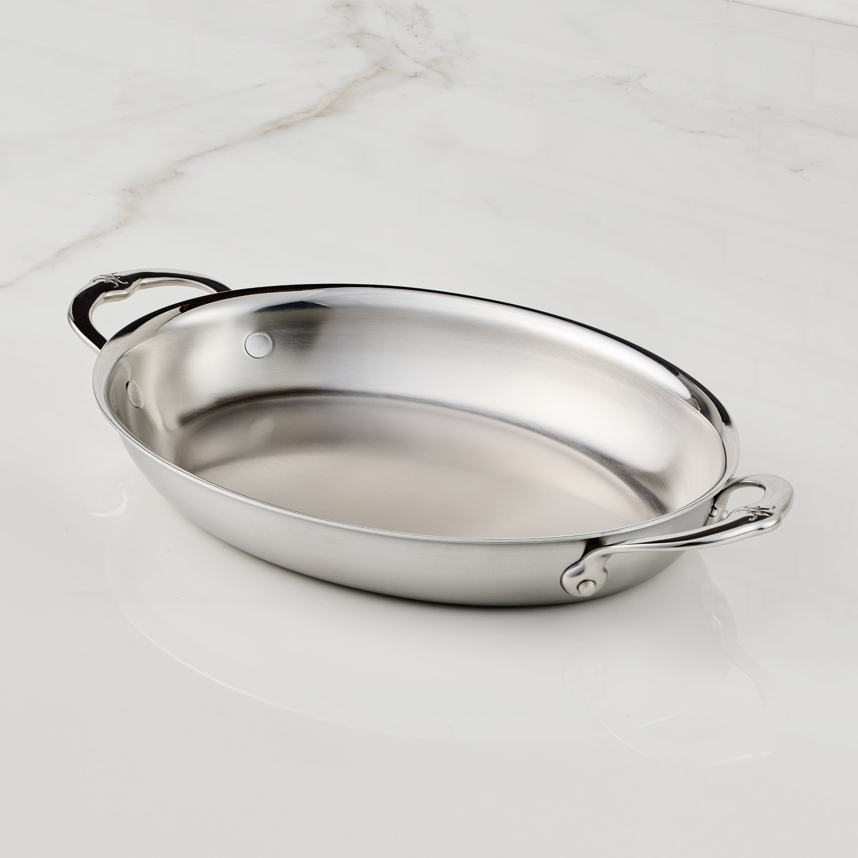 Premium Stainless Steel Oval Au Gratin Dish - Perfect for Baking, Roasting & Serving Casseroles, Lasagna & Desserts | Elegant Kitchen Essential for Home Chefs & Entertaining