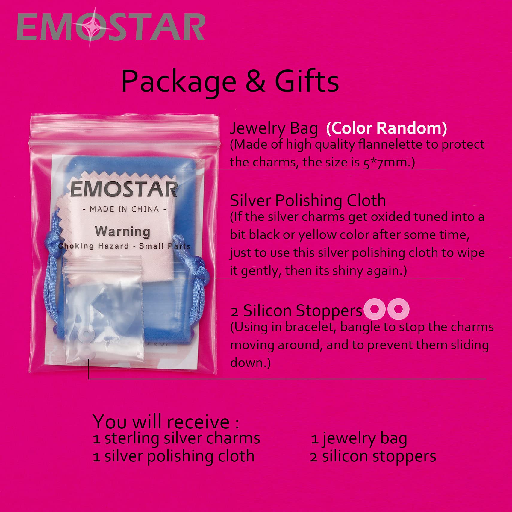 EMOSTAR Sterling Silver Family Charms - Mother, Father, Daughter, Son, Nana, Wife, Husband, Godmother, Sister Heart Beads | Perfect for Mother's Day, Father's Day Gifts | European Style Bracelet for Family Bonding & Special Occasions