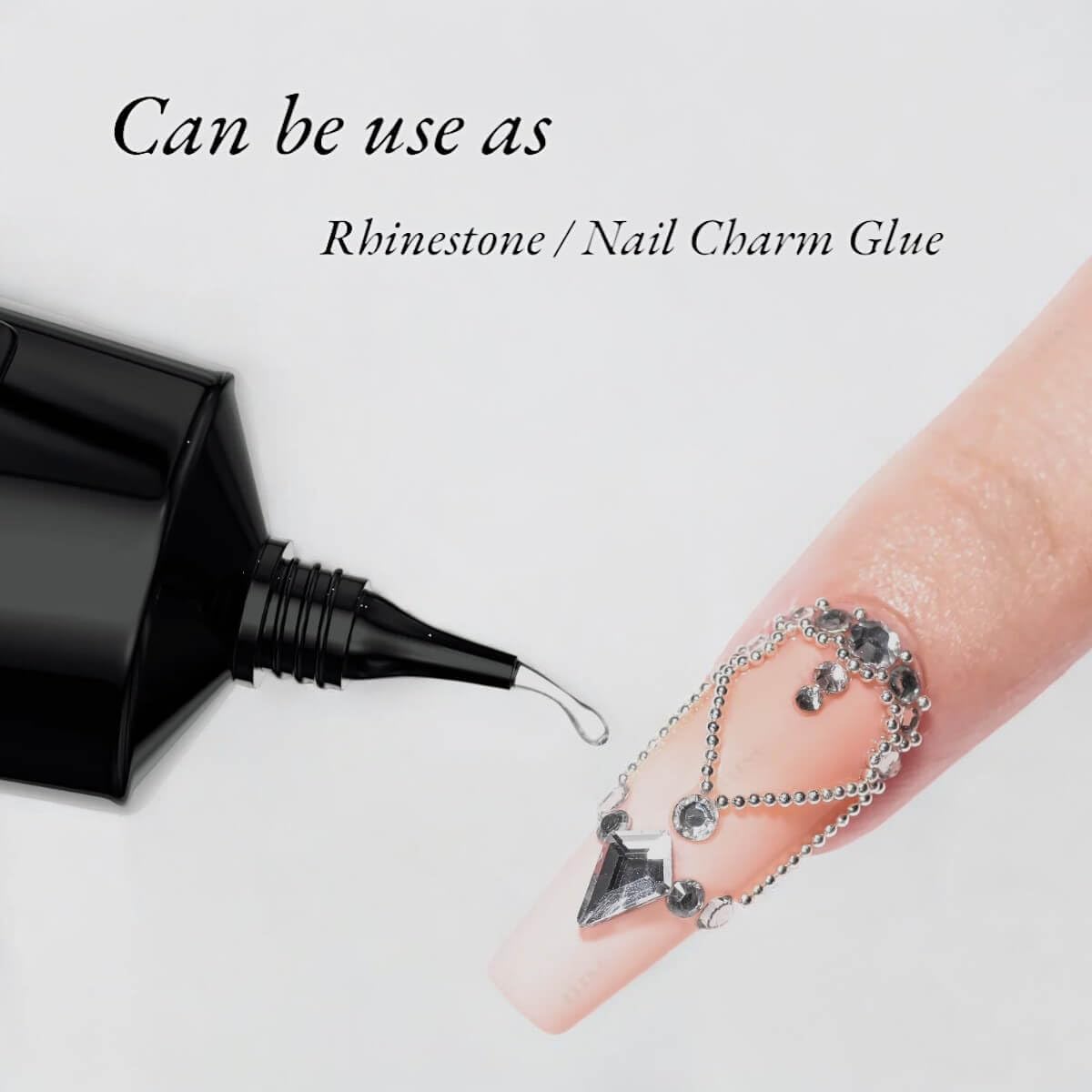 Rhinestone Glue for Nails - Strong Adhesive for Nail Charms, 3D Nail Art & Jewel Decorations - Diamond Glue Gel (30ml Tube) - Perfect for DIY Manicures, Salon Nail Designs & Nail Art Jewelry Application