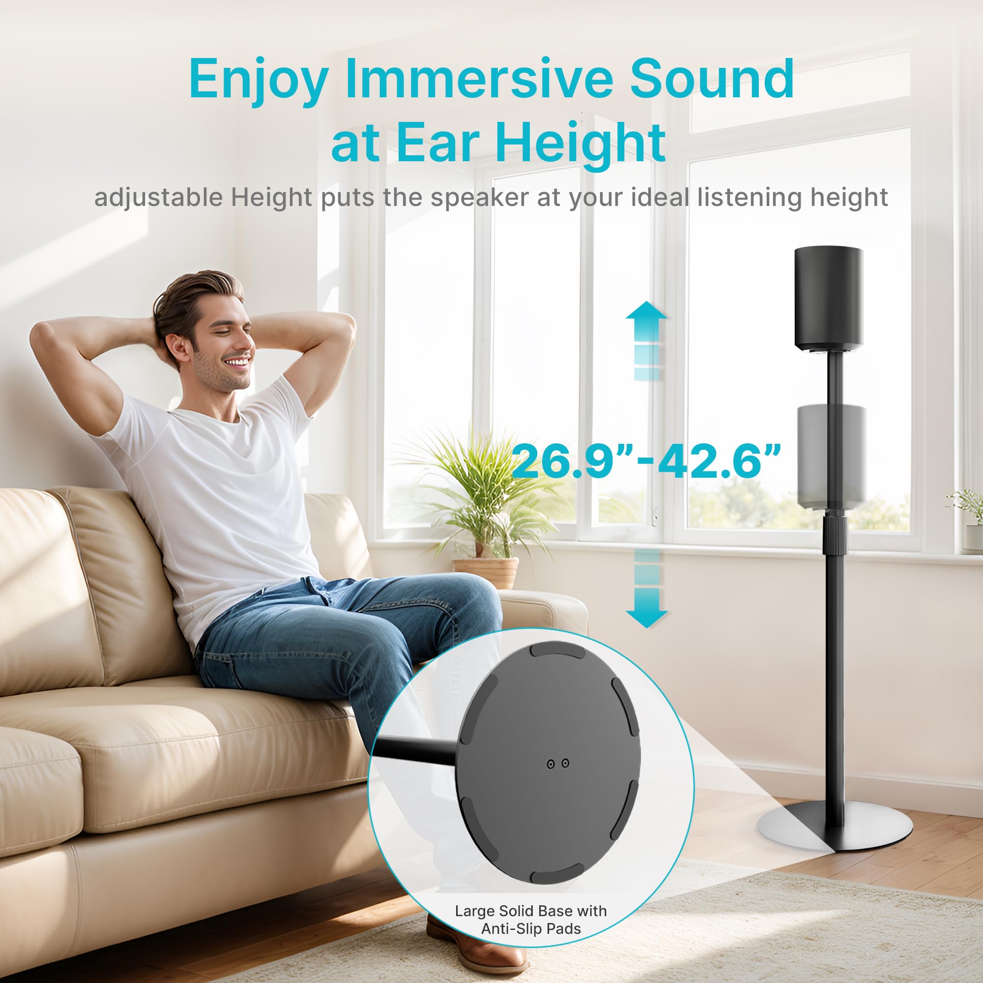Premium Adjustable Speaker Stand for SONOS Era 300 & Era 100 - 42.6