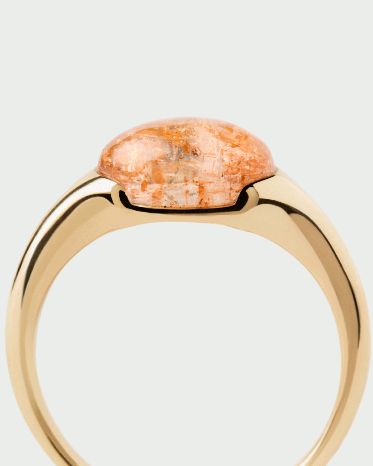 GRID Sunstone Bay Ring - Elegant Boho Jewelry for Women, Sterling Silver Stackable Ring with Natural Sunstone Gemstone | Perfect for Everyday Wear, Gift Giving & Special Occasions