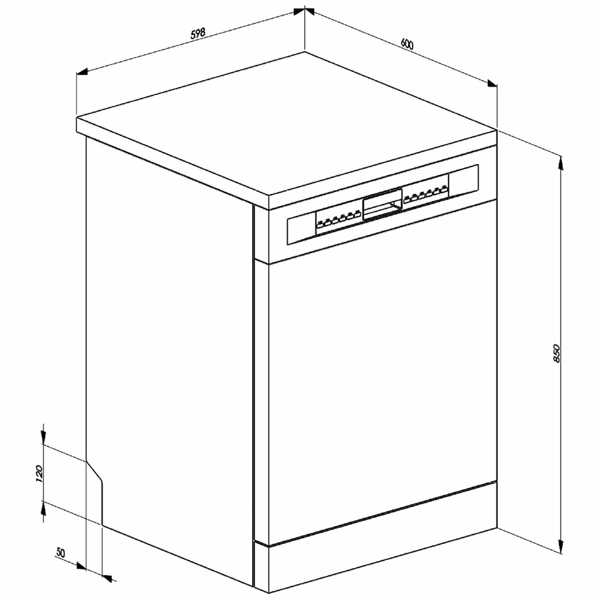 Smeg 60cm Freestanding Dishwasher DWA6315X3 - Universal Fit, Energy Efficient, Quiet Operation - Perfect for Modern Kitchens and Open-Plan Living Spaces