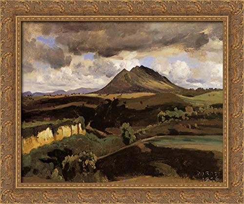 Jean Baptiste Camille Corot Mont Soracte 24x20 Gold Ornate Wood Framed Canvas Art - Classic Landscape Painting for Living Room, Bedroom & Office Decor