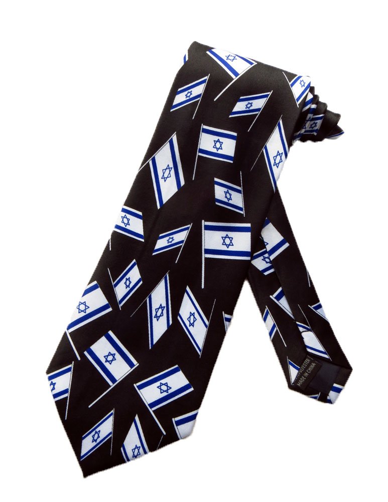 Israeli Flag Necktie for Men - Blue One Size Neck Tie - Perfect for Patriotic Events, Weddings & Formal Occasions