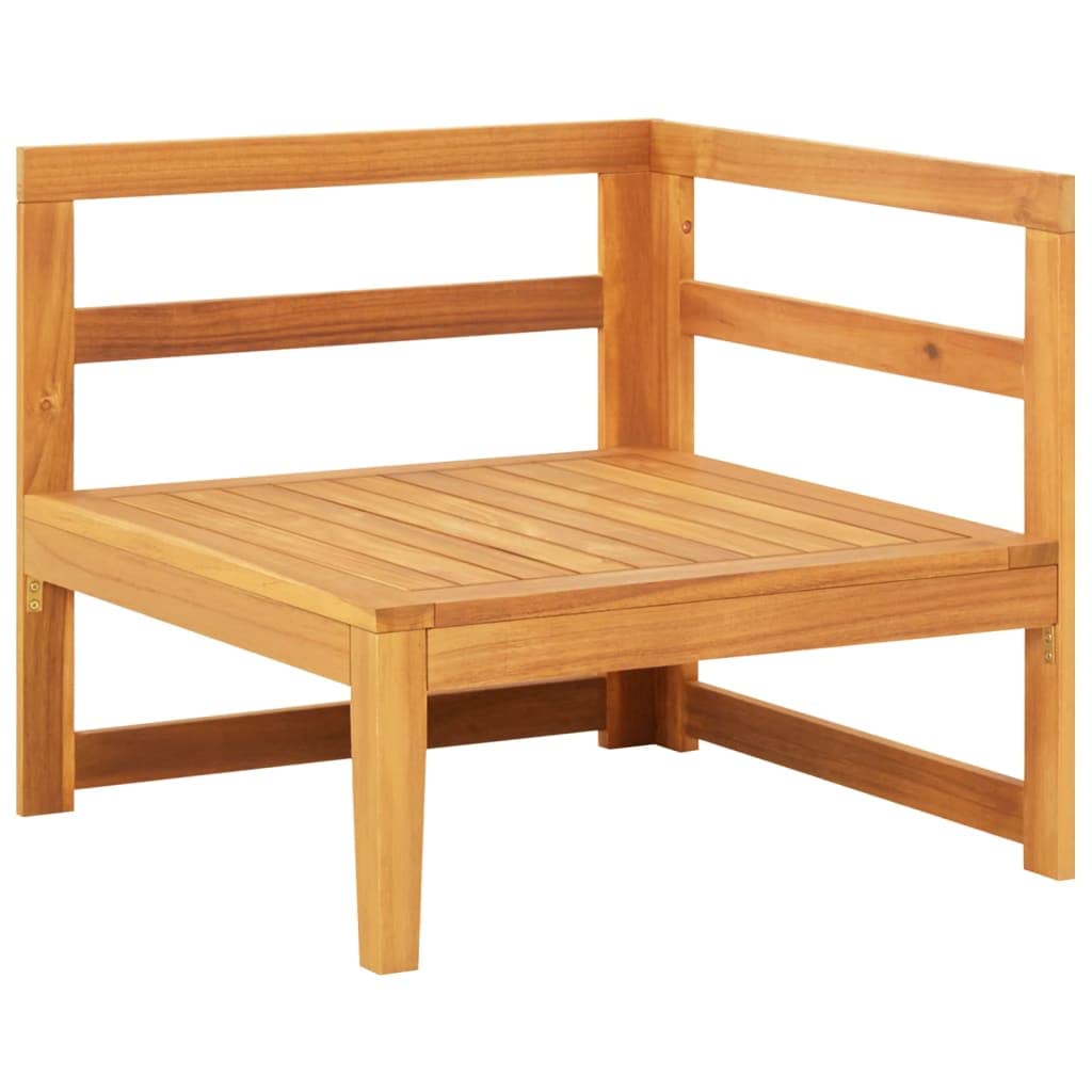 CHARMMA 2-Piece Outdoor Patio Lounge Set with Cream White Cushions - Acacia Wood Furniture - Weather-Resistant White Finish (19.8KG) - Perfect for Backyard, Garden or Poolside Relaxation