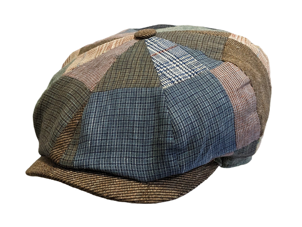 Stetson Patchwork Baker Boy Cap - Linen, Wool & Cotton Blend Vintage Style Hat for Men & Women | Perfect for Outdoor Activities, Casual Wear & Fashion Accessories
