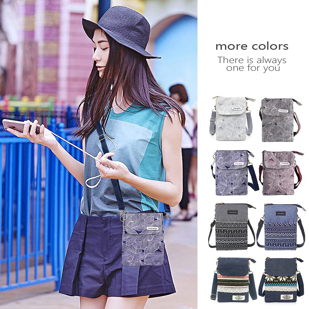 Stylish Canvas Crossbody Phone Purse for Women & Teens - Roomy Wallet Bag with Adjustable Shoulder Strap - Perfect for Shopping, Travel & Daily Use