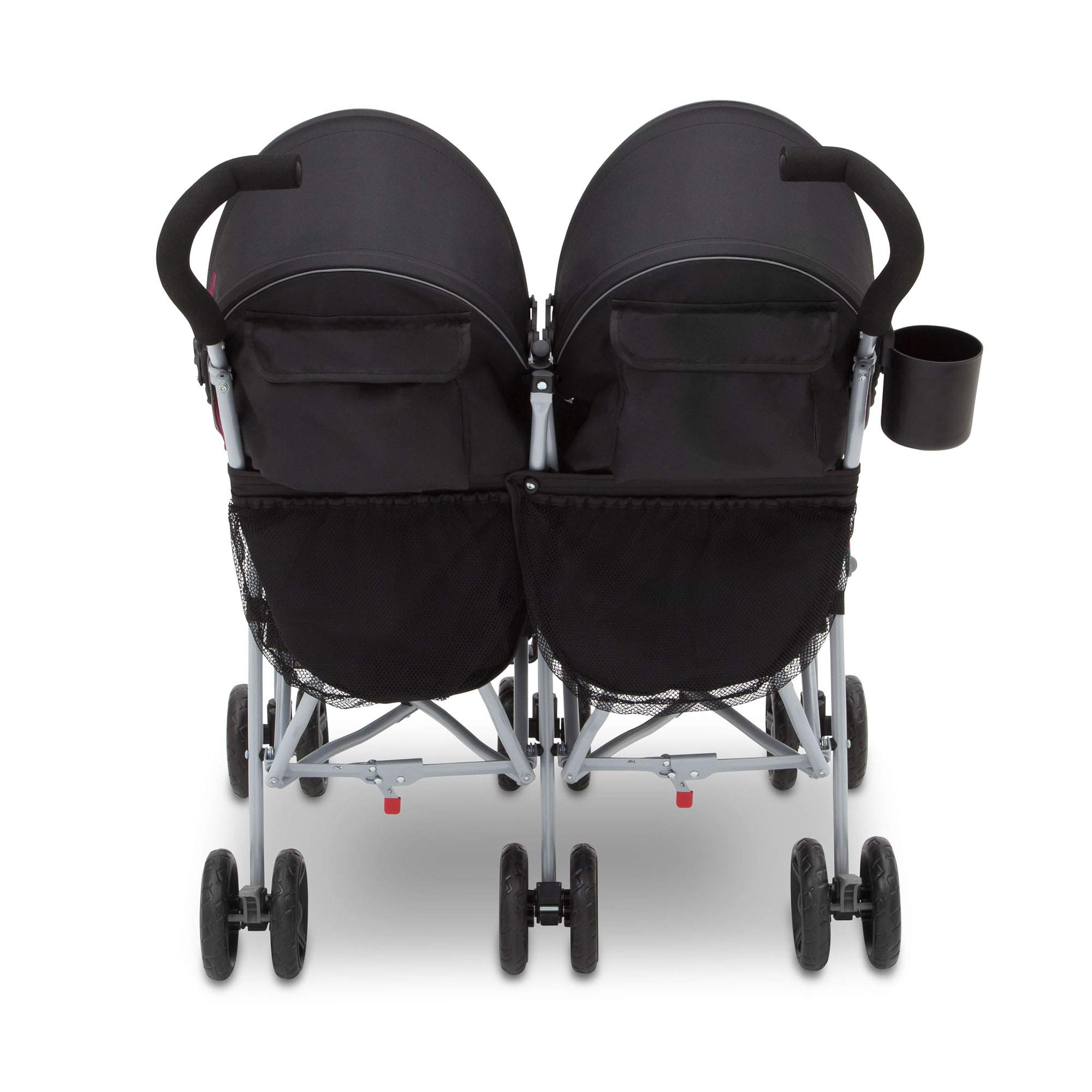 Jeep Scout Double Stroller for Toddlers - Lightweight Side by Side Baby Stroller with Canopy & Storage Basket, Lunar Burgundy - Perfect for Twins, Siblings or Daycare Use at Parks, Malls & Outdoor Adventures