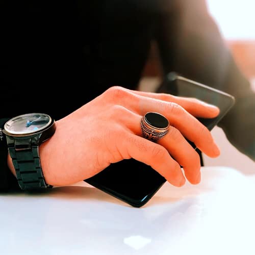 925 Sterling Silver Black Onyx Ring for Men - Elegant Gothic Jewelry, Durable Black Stone Ring, Perfect for Weddings, Gifts & Everyday Wear