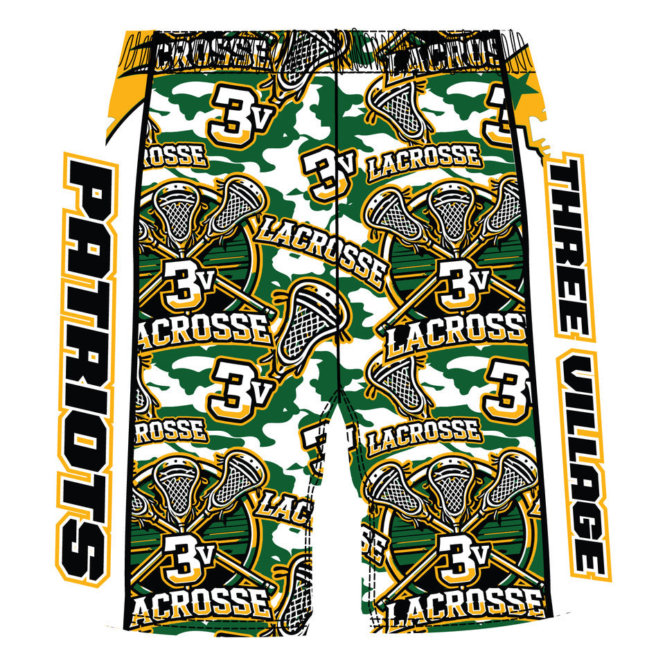 **Boys & Mens Three Village Lacrosse Shorts - Breathable Athletic Shorts for Lacrosse & Sports - Perfect for Training, Games & Casual Wear**